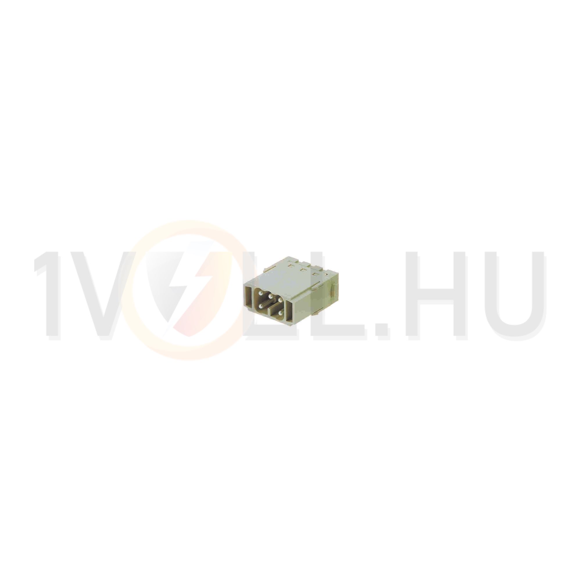Ipari csatlakozó betét modul apa 5P 16A 400V rugószorításos csapos Han 5MOD ES HARTING - 09140052616