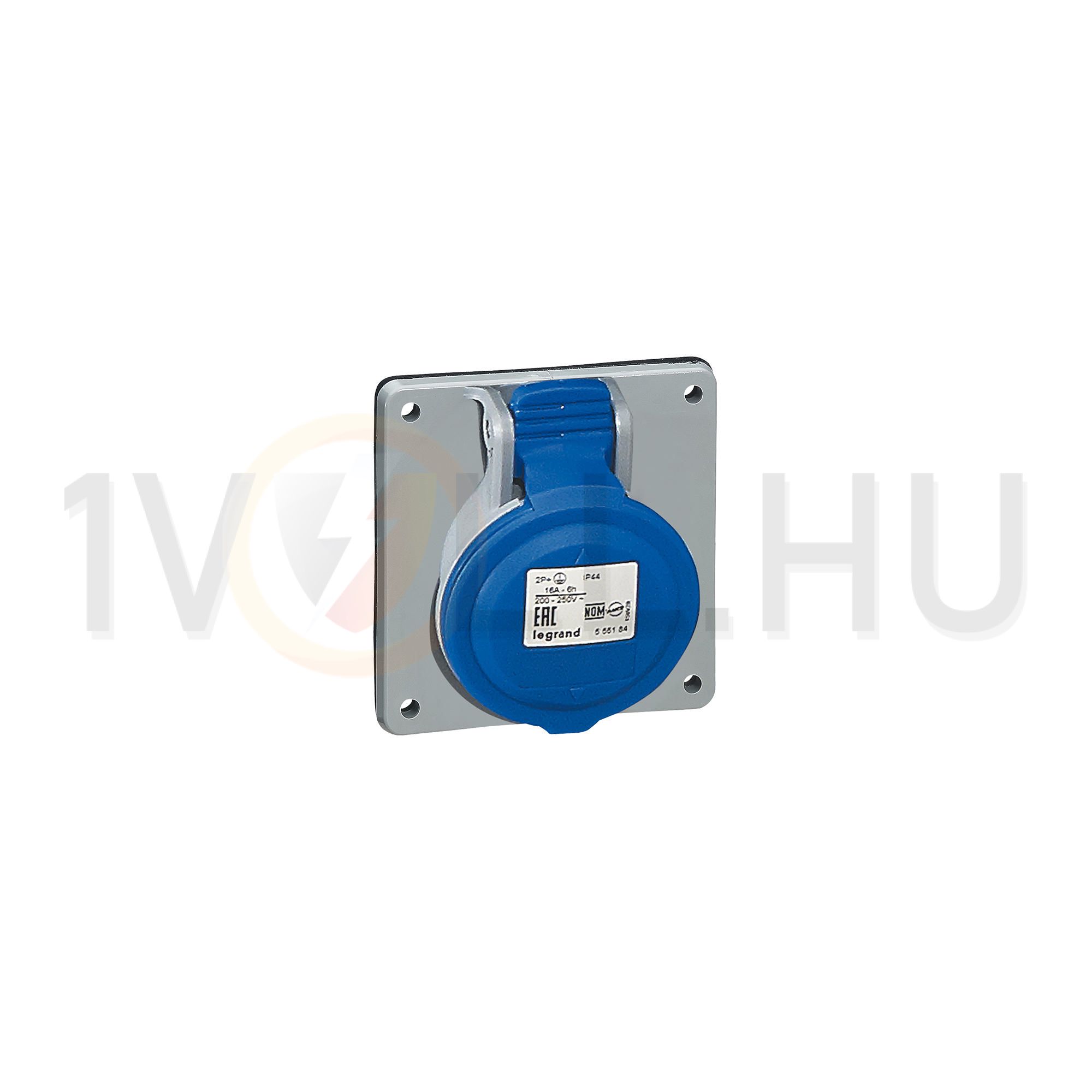Ipari dugalj beépíthető 2P+E 16A 230V(50+60Hz) kék egyenes P17 Tempra PRO Dafbe-162k06 m LEGRAND - 555184