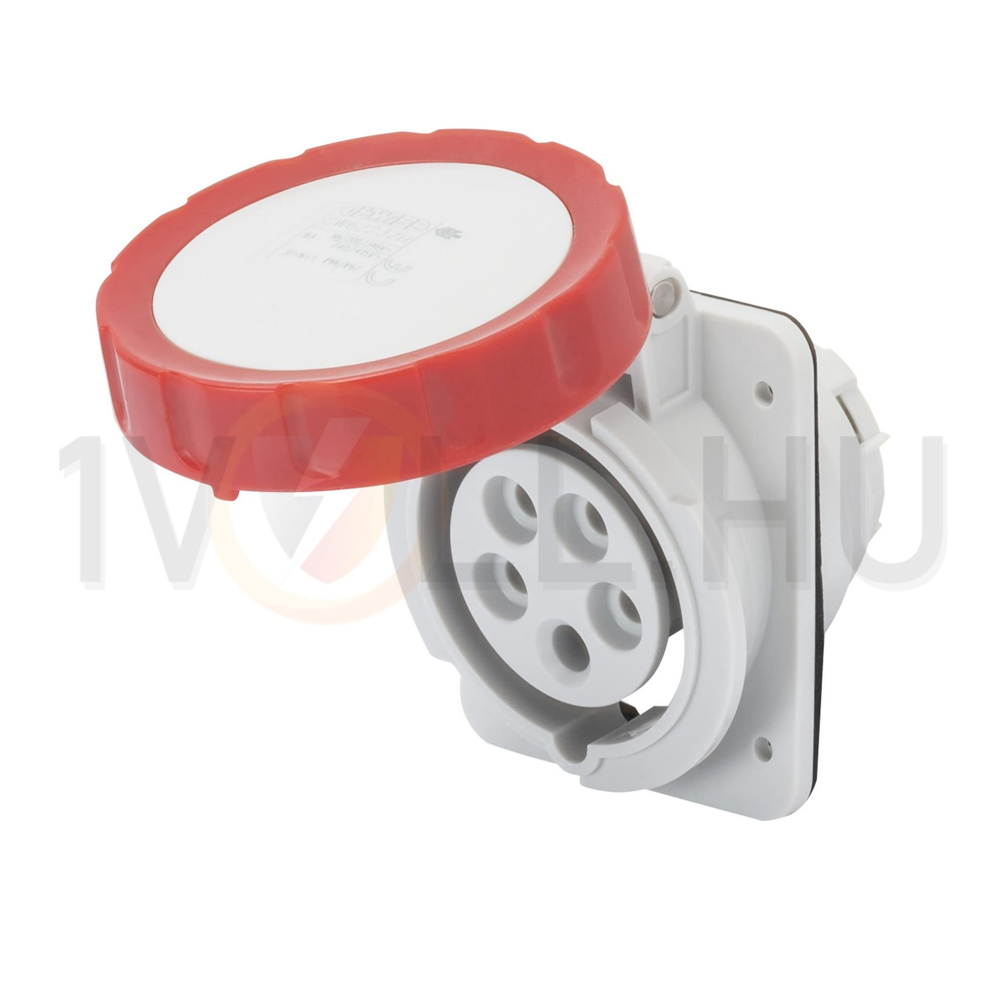 Ipari dugalj beépíthető 3P+N+E 400V(50+60Hz) piros ferde 16A IP67 műanyag IEC309HP GEWISS - GW62232H