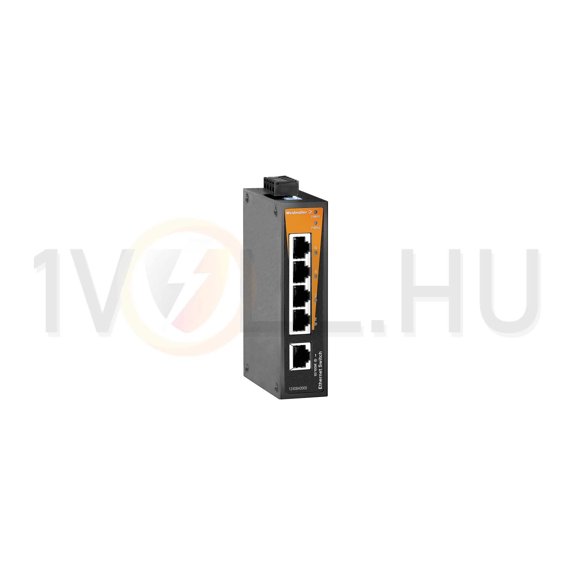 Ipari switch 1Gbps 24VDC DIN sín Ethernet 5x10/100Mbps RJ45 port IP30 IE-SW-BL05-5TX Weidmüller - 1240840000