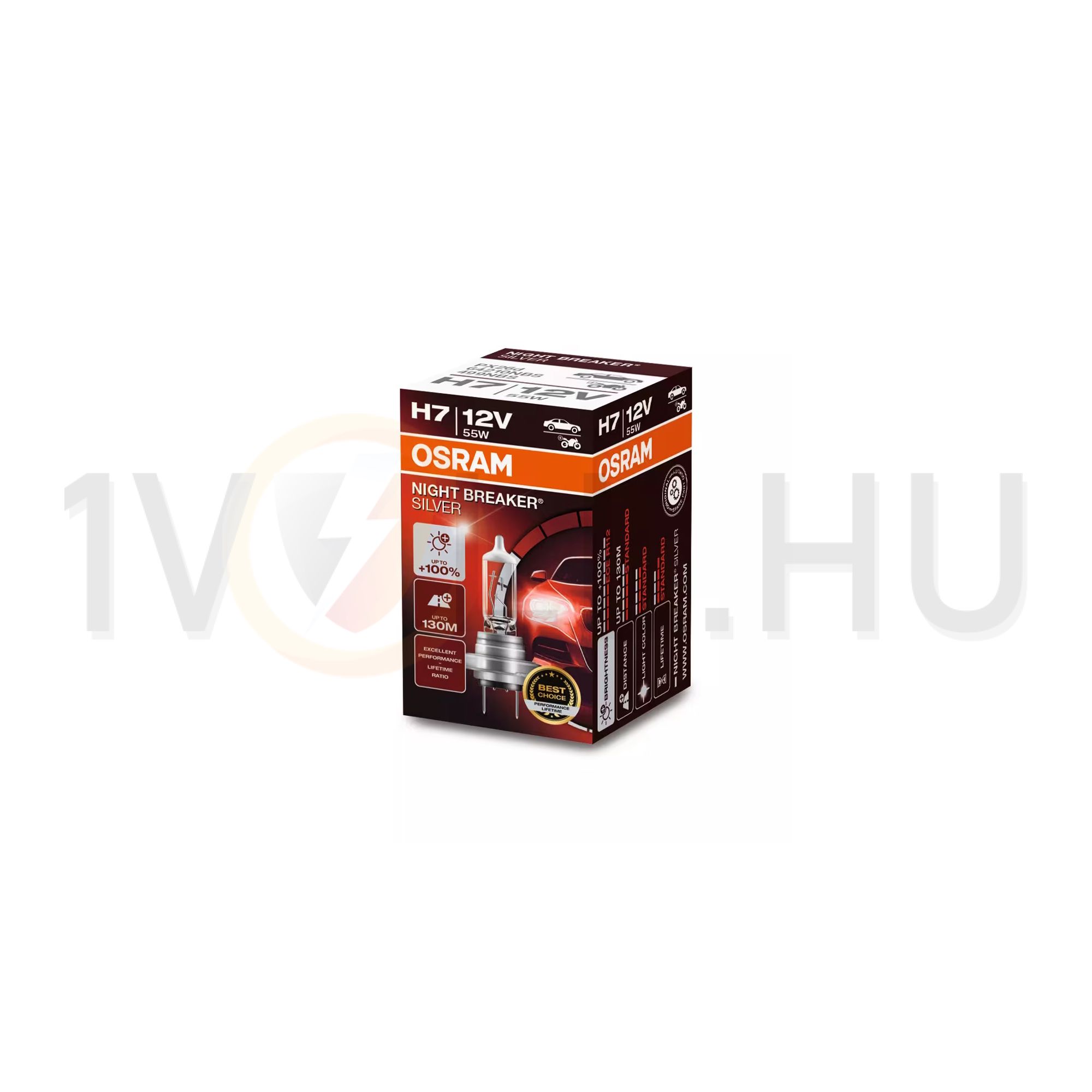 Jármű lámpa fényszóró H7 55W/ 12V PX26d 1500lm fehér 64210NBS OSRAM - 4052899992634