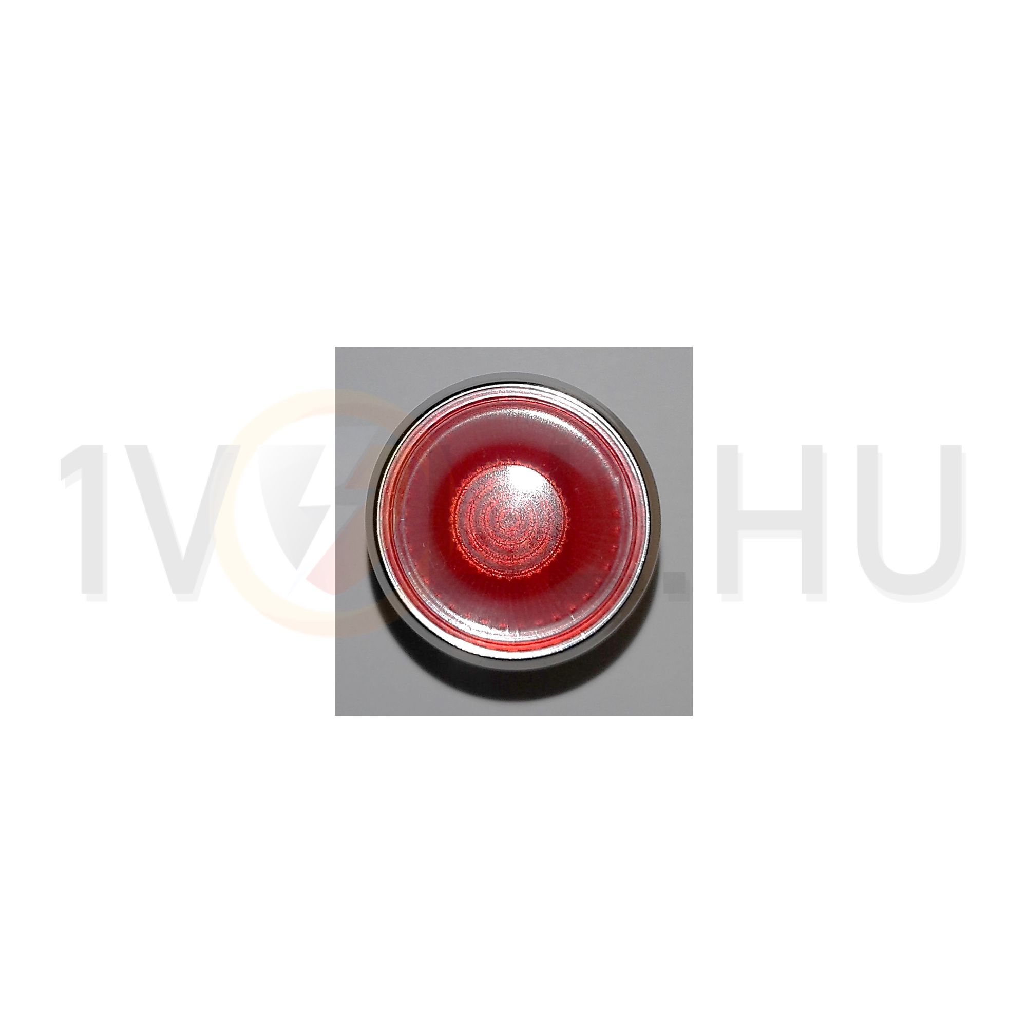 Jelzőlámpa fej F…foglalathoz kerek piros magas króm fém-előlapgyűrű IP65 L2-rt VA Elektronika - L2-RT
