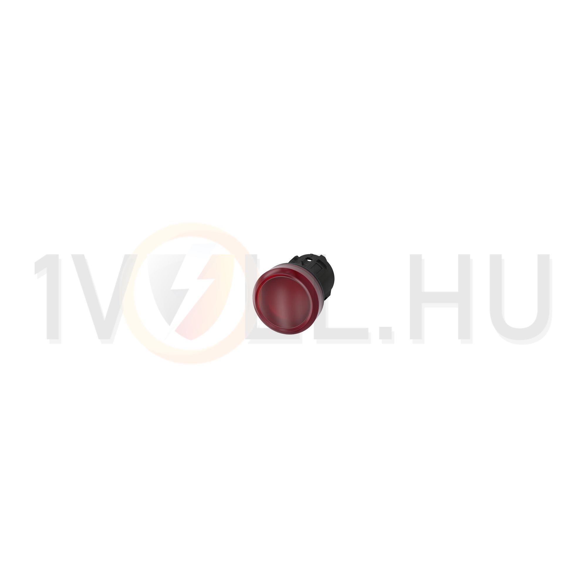 Jelzőlámpa fej műanyag d22 kerek piros lapos 1-lámpa fekete műanyag-gyűrű SIRIUS ACT SIEMENS - 3SU1001-6AA20-0AA0