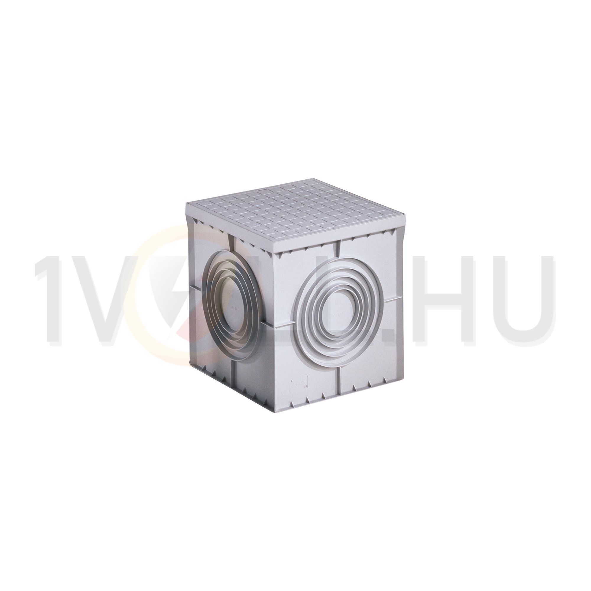 Kábelakna+fedél könnyített oldalfal 1-es négyzetes 300mm x 300mm x műanyag szürke FUePZ GEWISS - DX59701