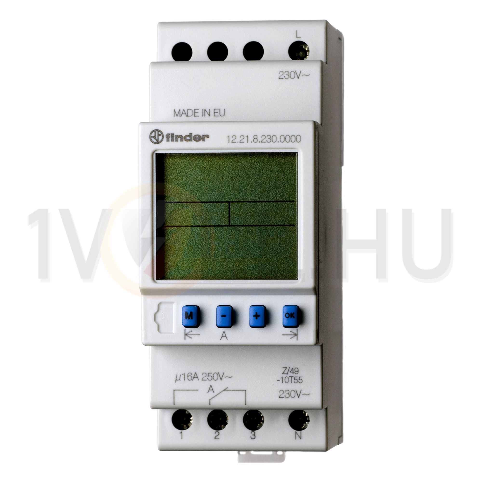 Kapcsolóóra digitális 1-csatorna napi heti váltó 16A 2TE 12.21.8.230.0000 FINDER - 122182300000
