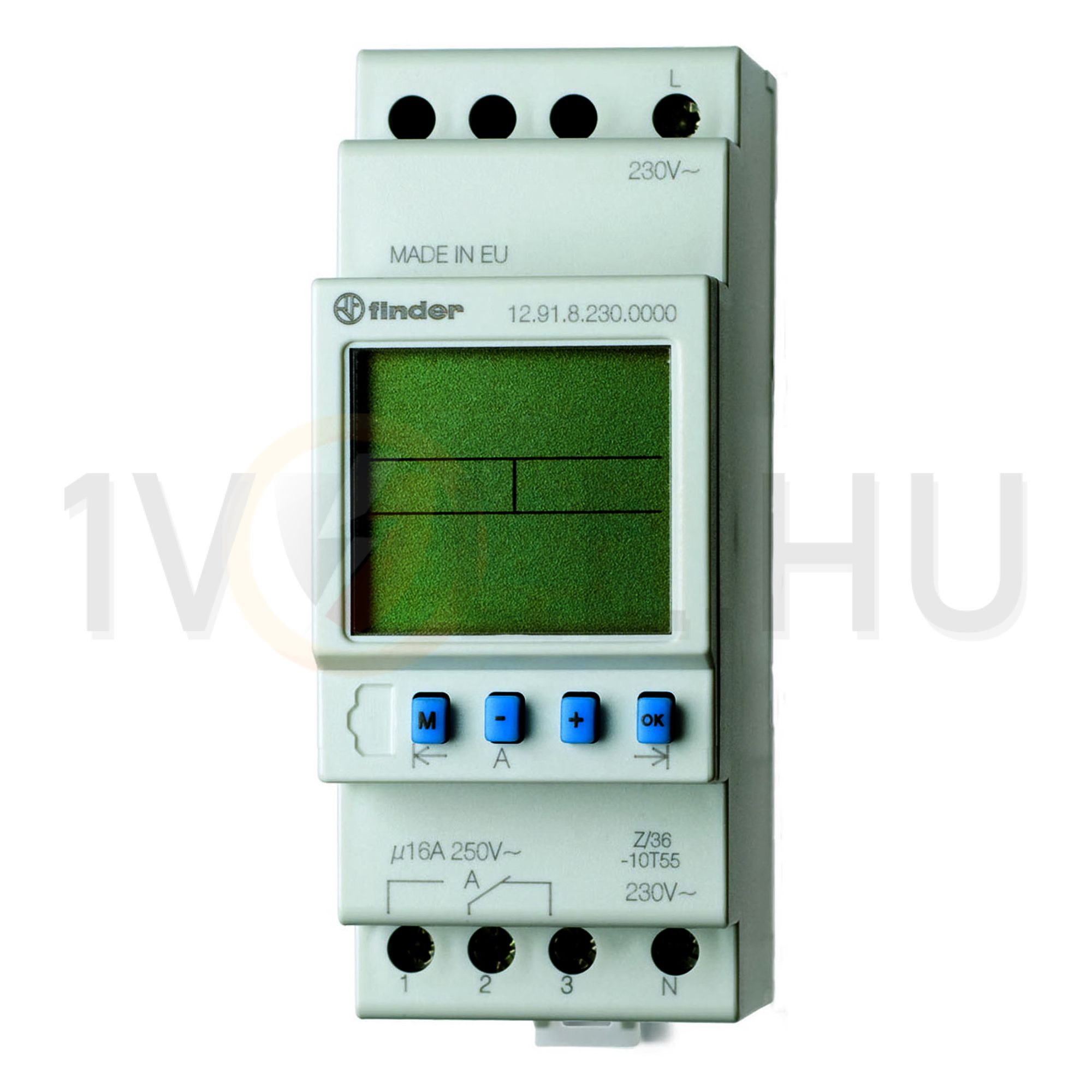 Kapcsolóóra digitális 1-csatorna napi heti váltó 16A 2TE 12.91.8.230.0000 FINDER - 129182300000