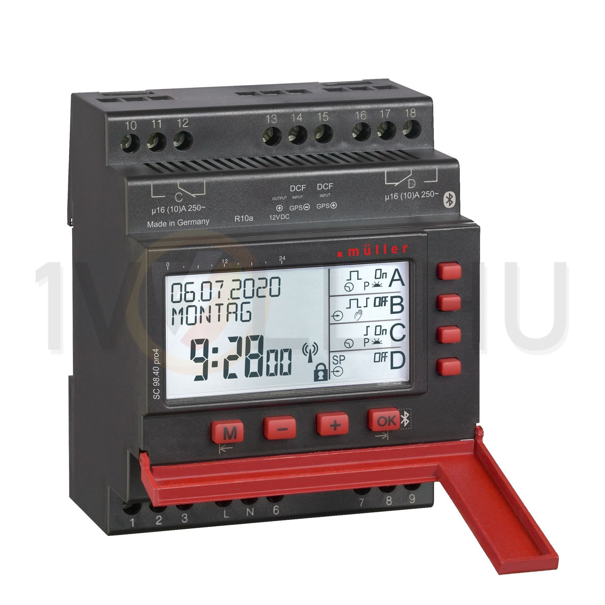 Kapcsolóóra digitális LCD bluetuth napi heti éves asztro 2 váltó 16A 4M SC 9820 pro4 Hugo Müller - SC9820