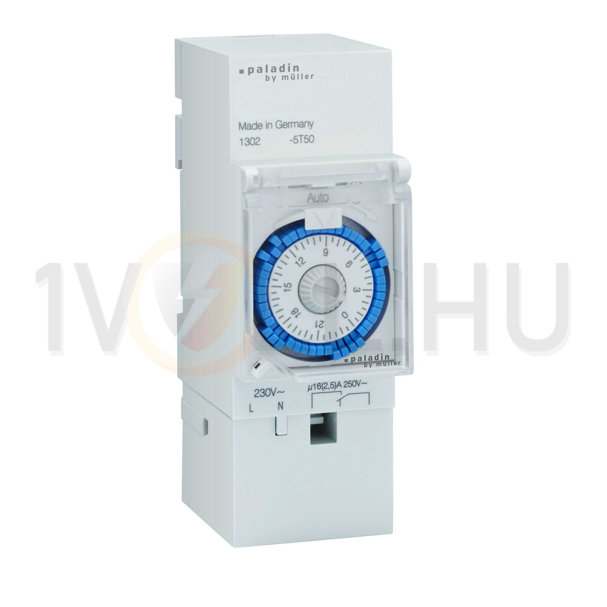 Kapcsolóóra sorolható analóg 2000W kvarc 1csatorna napi 2M 16A 151 220 Paladin Hugo Müller - 151220