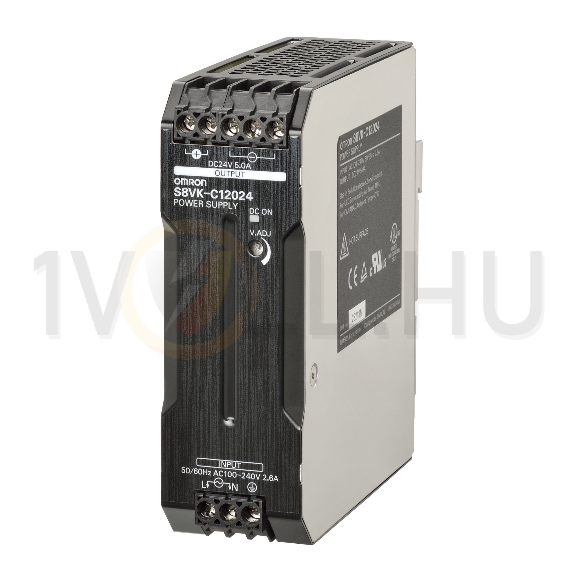 Kapcsolóüzemű DC tápegység 100-240VAC-be 90-350VDC-be 24VDC-ki 5A-ki 120W S8VK-C12024 OMRON - 375667