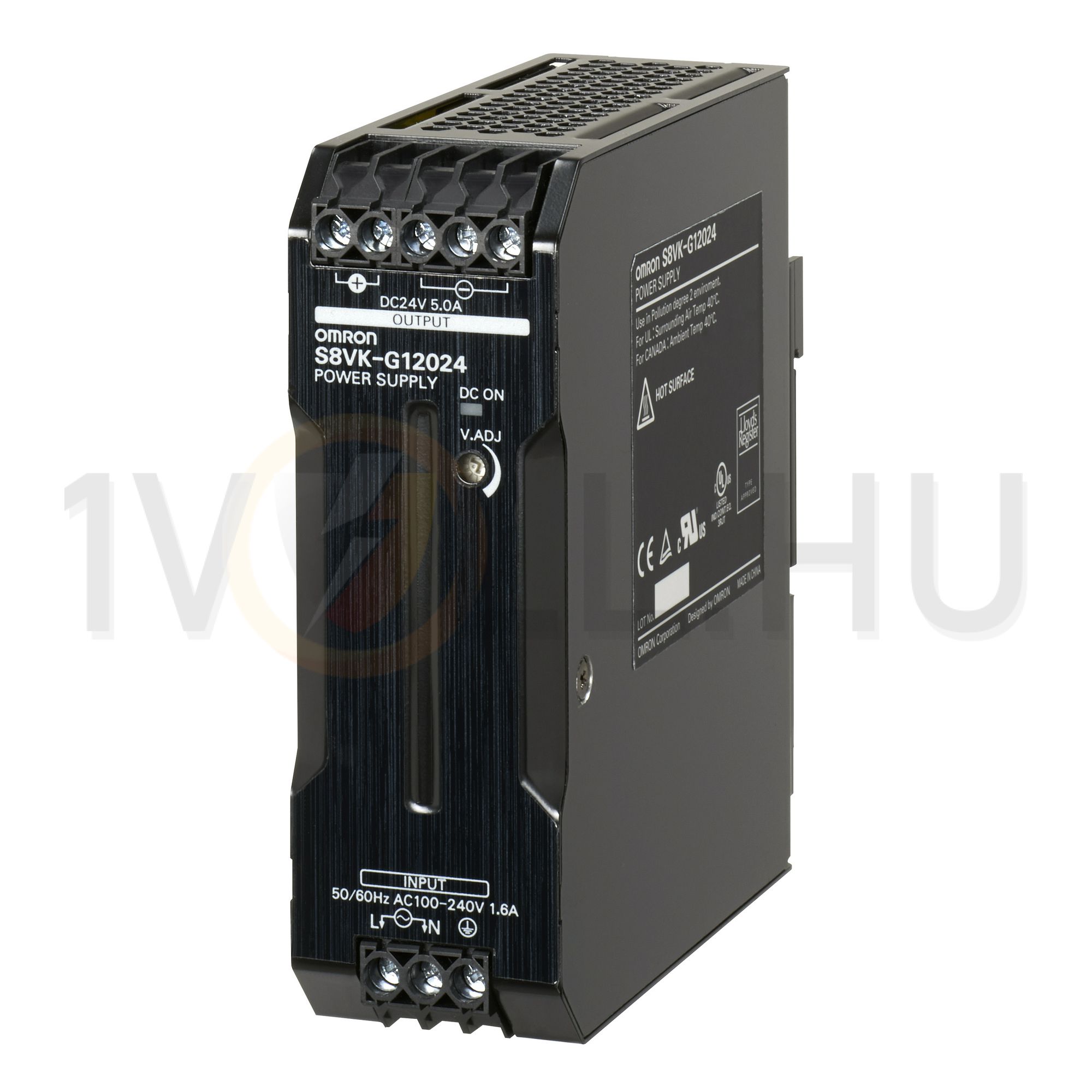 Kapcsolóüzemű DC tápegység 100-240VAC-be 90-350VDC-be 24VDC-ki 5A-ki 120W S8VK-G12024 OMRON - 374869