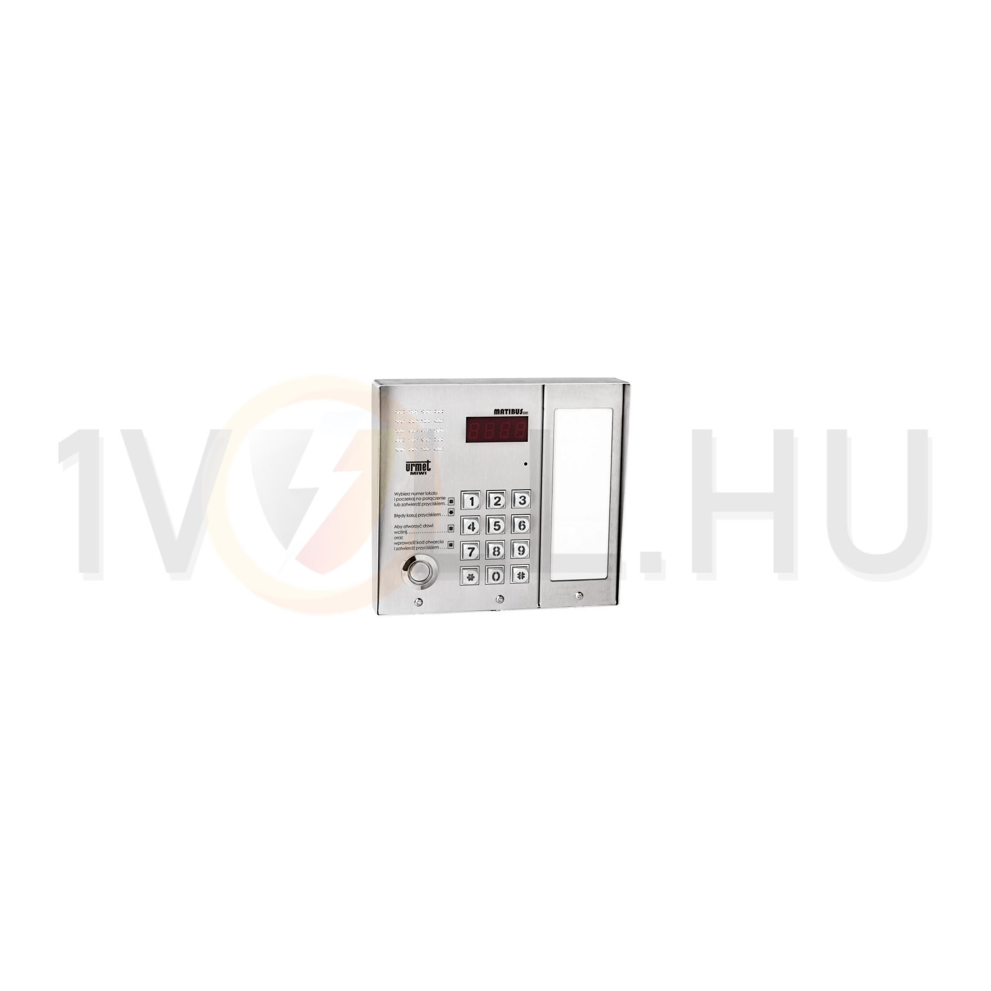 Kaputelefon kaputábla audió 100lakás kódzár DALLAS info digitális esővéd 2-erű Matibus SE MIWI - 1052/106D