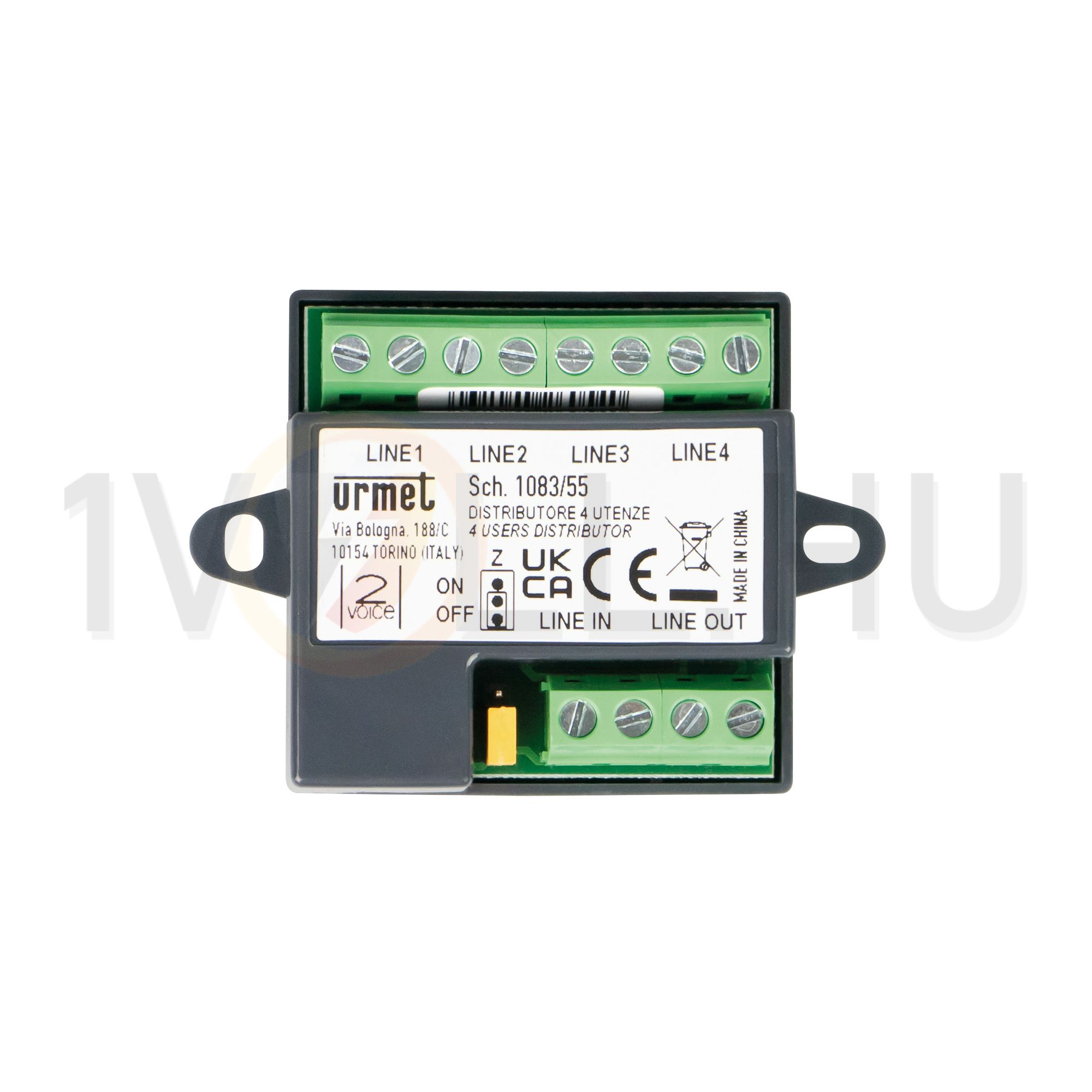 Kaputelefon osztó (disztribútor) 2Voice videó 4-es osztó 2-erű süllyesztett URMET - 1083/55