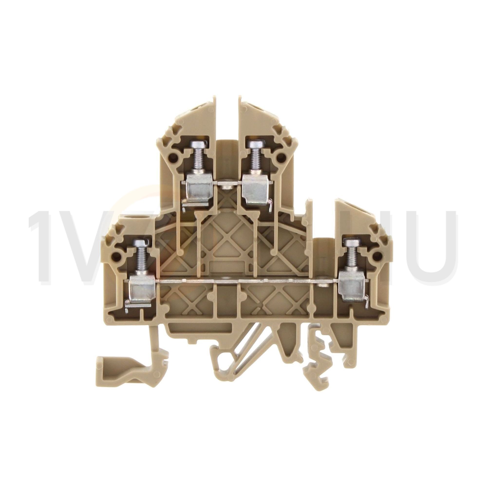 Kétszintes sorkapocs 2,5mm2 TS32/35 24A 500V csavaros bézs RKD2,5 CONTA-CLIP - 1206.2