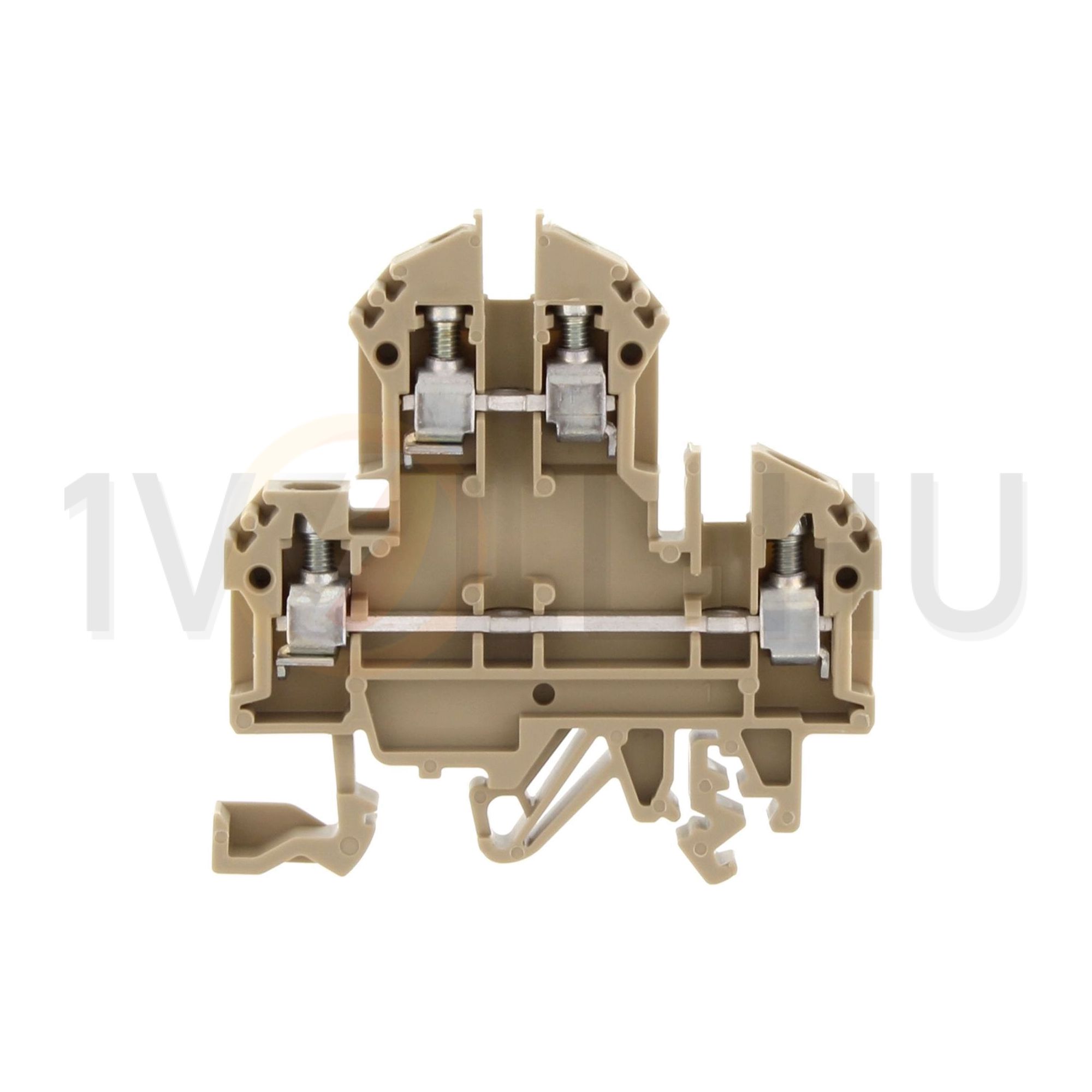 Kétszintes sorkapocs 4mm2 TS32/35 32A 500V csavaros bézs RKD4 CONTA-CLIP - 1020.2