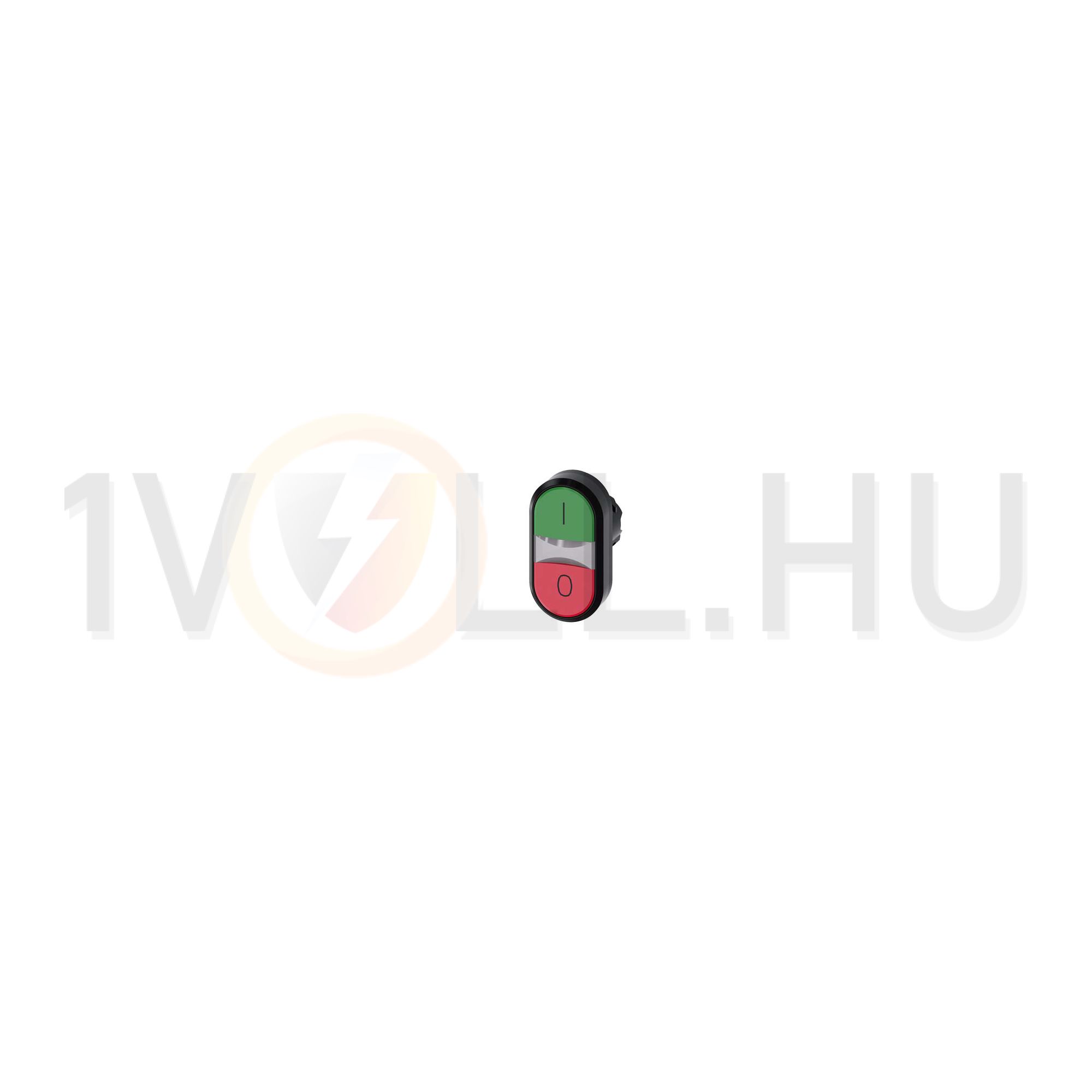 Kettős nyomógombfej műanyag d22 I/O világító lapos piros/zöld visszaugró SIRIUS ACT SIEMENS - 3SU1001-3AB42-0AK0