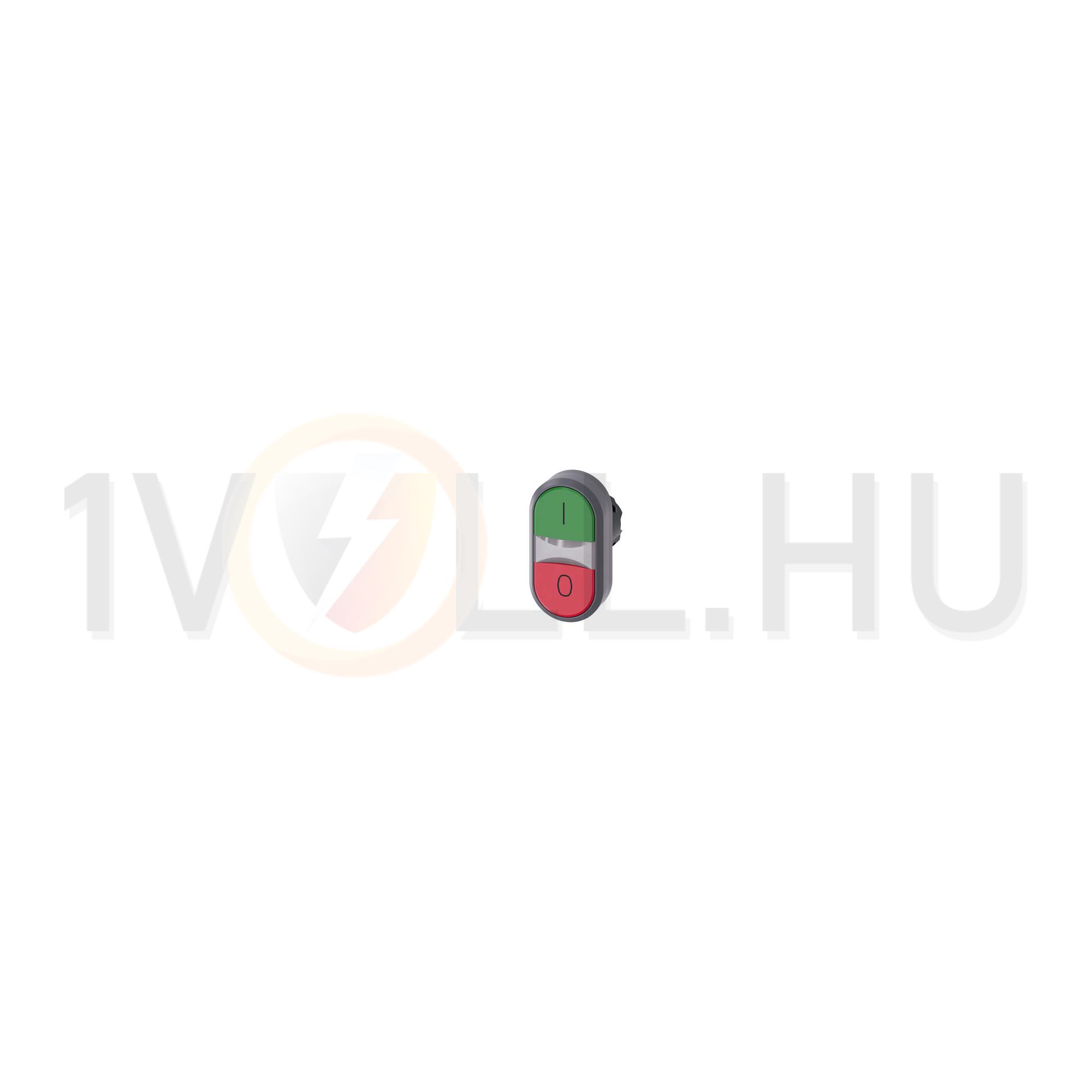 Kettős nyomógombfej műanyag d22 I/O világító lapos piros/zöld visszaugró SIRIUS ACT SIEMENS - 3SU1031-3AB42-0AK0