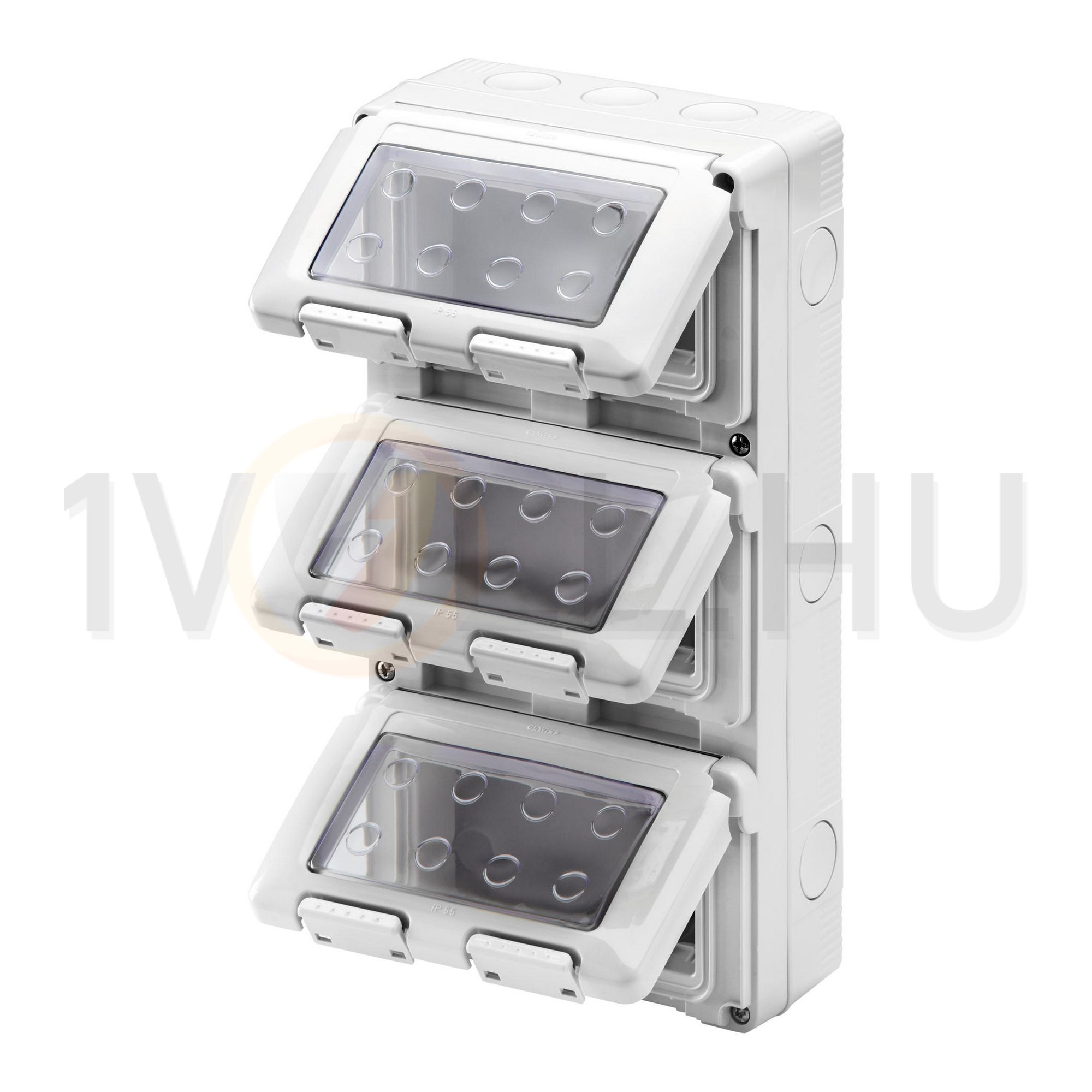 System szerelvénydoboz átlátszó ajtóval 3X4M 3-egység függőleges szürke műanyag 27Combi GEWISS - GW27052