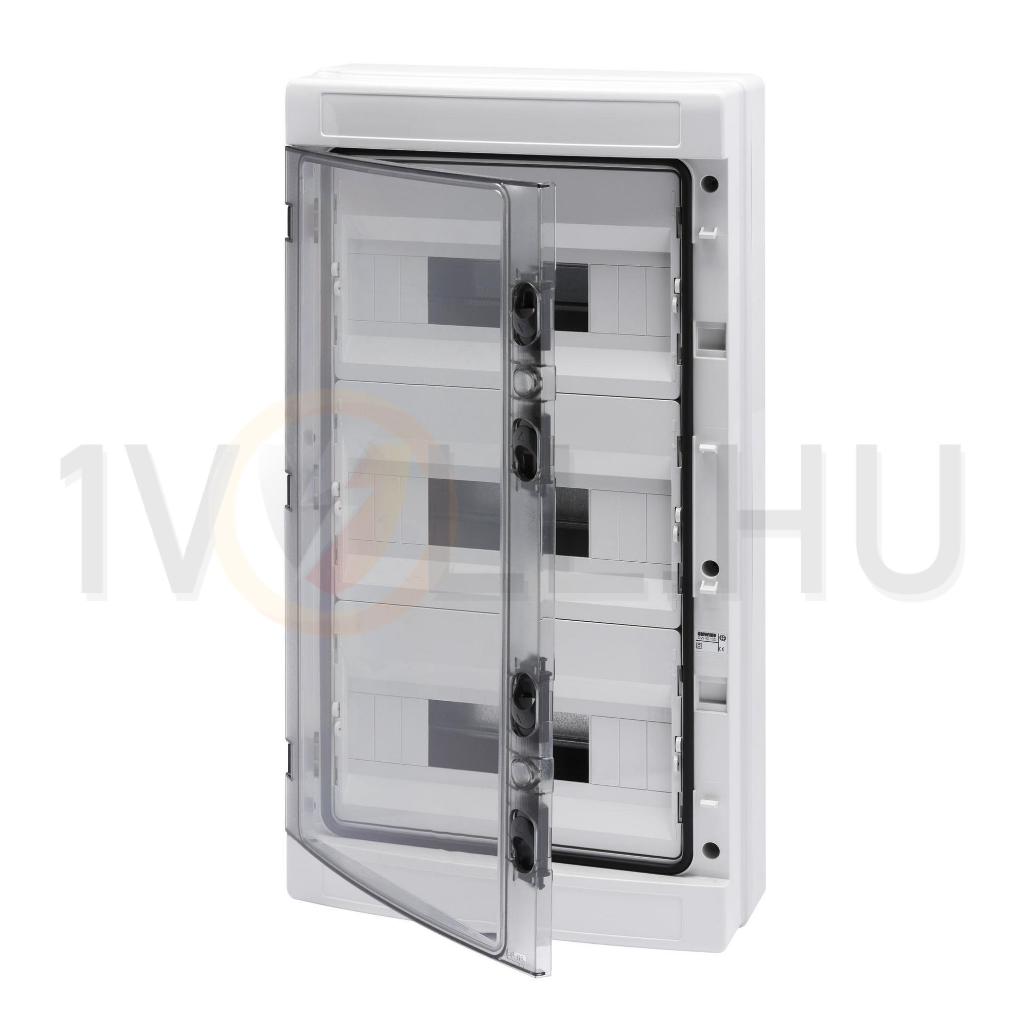 Kiselosztó 2xPE/N UV-álló DC1000V 3x 12M falonkívüli szürke IP65 átlátszó kivágott 40CDK GEWISS - GW40105BD