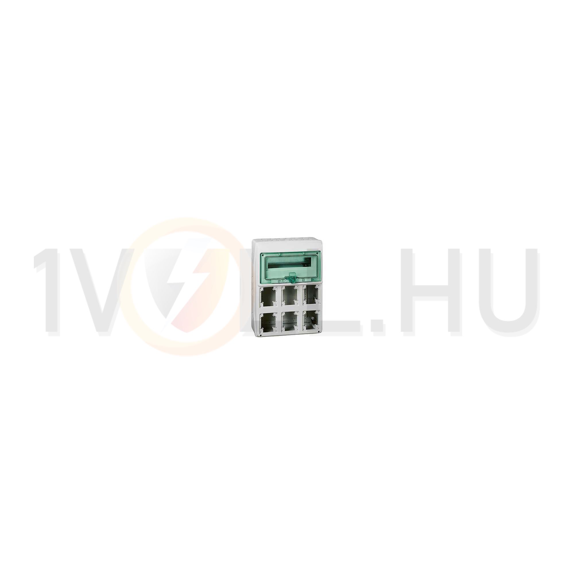 Kiselosztó 6-dugaljhellyel 1x 12M falonkívüli szürke IP65 teli ajtó Kaedra Schneider - 13181