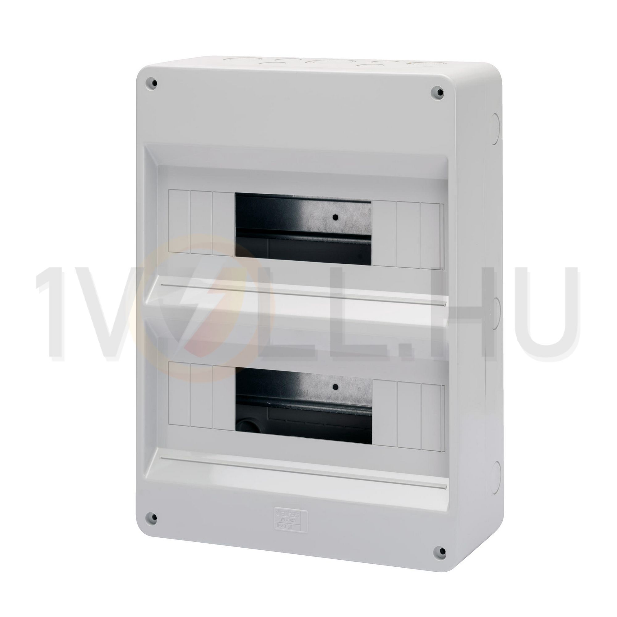 Kiselosztó ajtó nélkül +2M műanyag 2x 12M falonkívüli szürke IP40 kivágott 40CDK GEWISS - GW40030