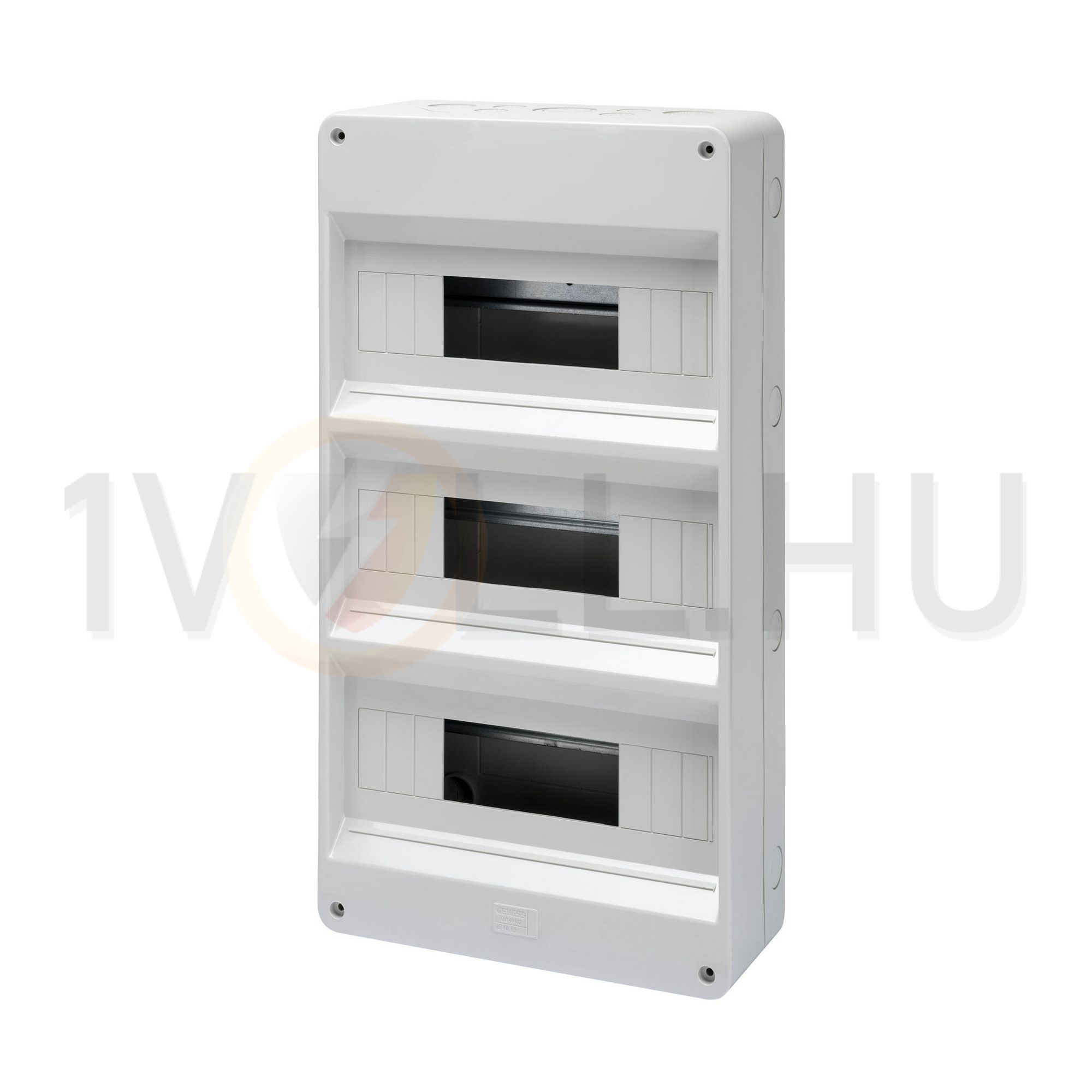 Kiselosztó ajtó nélkül +3M műanyag 3x 12M falonkívüli szürke IP40 kivágott 40CDK GEWISS - GW40032