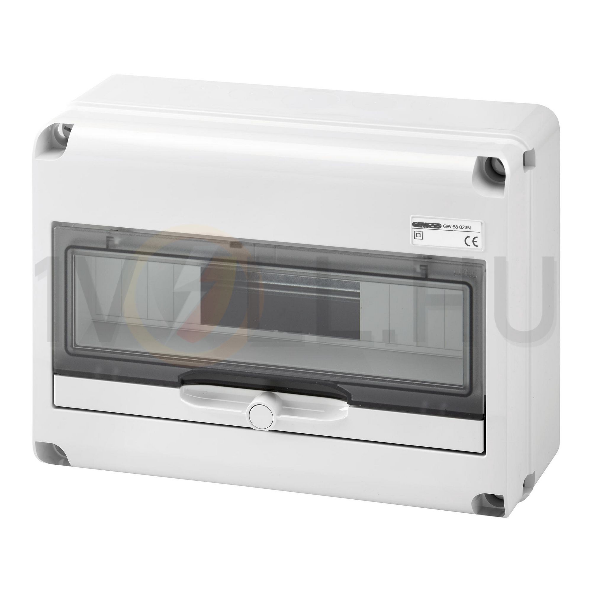 Kiselosztó műanyag 1x 14M falonkívüli szürke IP65 átlátszó kivágott fedél 68Q-DIN GEWISS - GW68023N