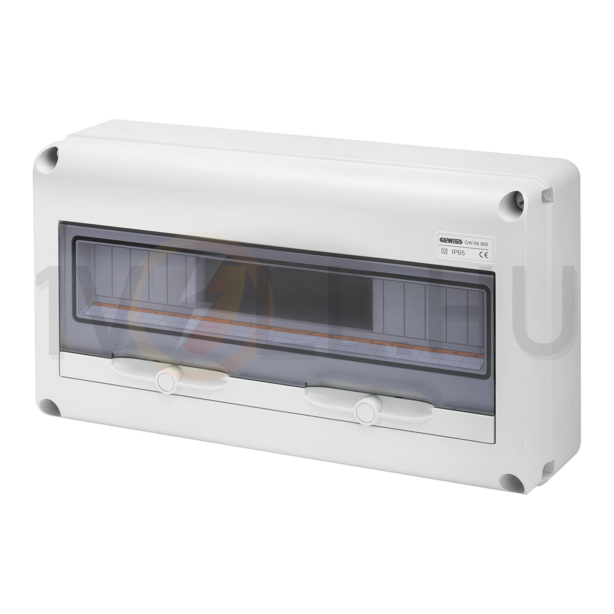 Kiselosztó műanyag 1x 20M falonkívüli szürke IP65 átlátszó kivágott fedél 68Q-DIN GEWISS - GW68024N
