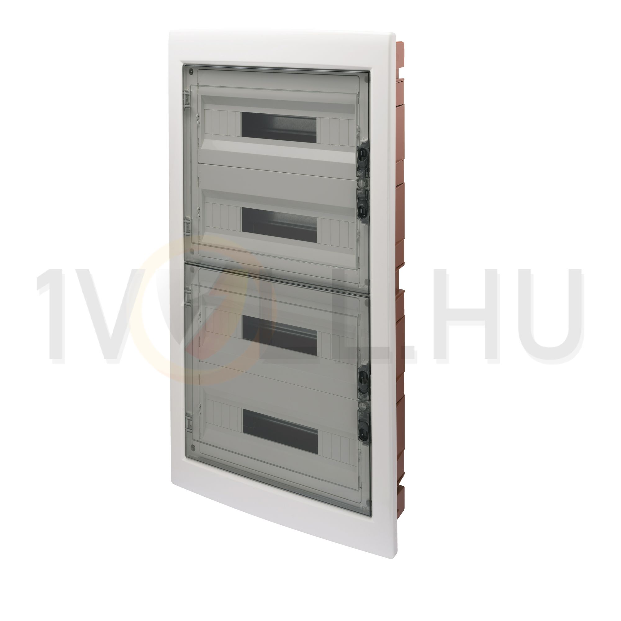 Kiselosztó PE/N 4x 18M süllyesztett fehér IP40 átlátszó kivágott ajtó 40CDi GEWISS - GW40611BQ