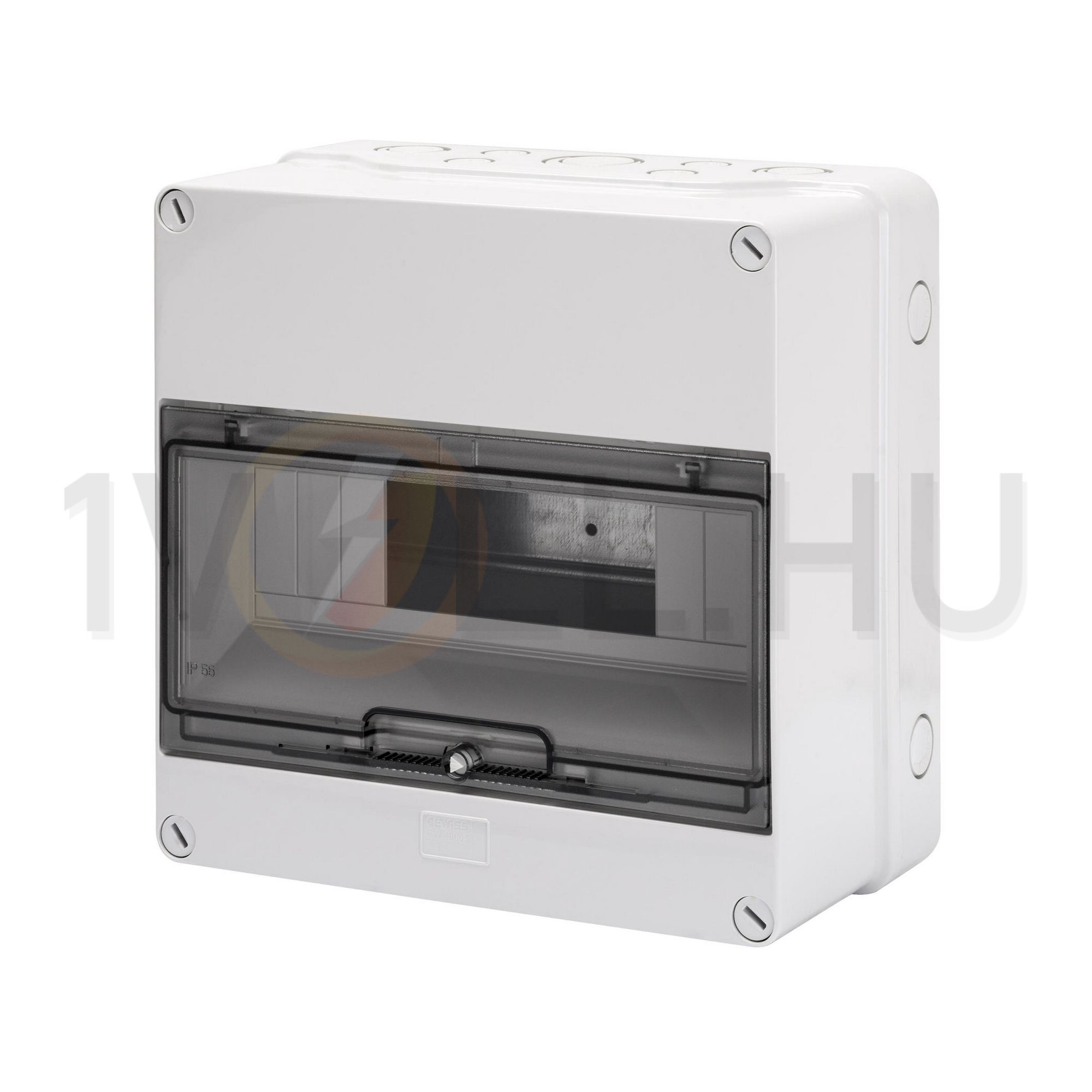 Kiselosztó PE/N sín nélkül UV-álló DC1000V 1x 12M falonkívüli szürke IP55 átlátszó 40CD GEWISS - GW40005