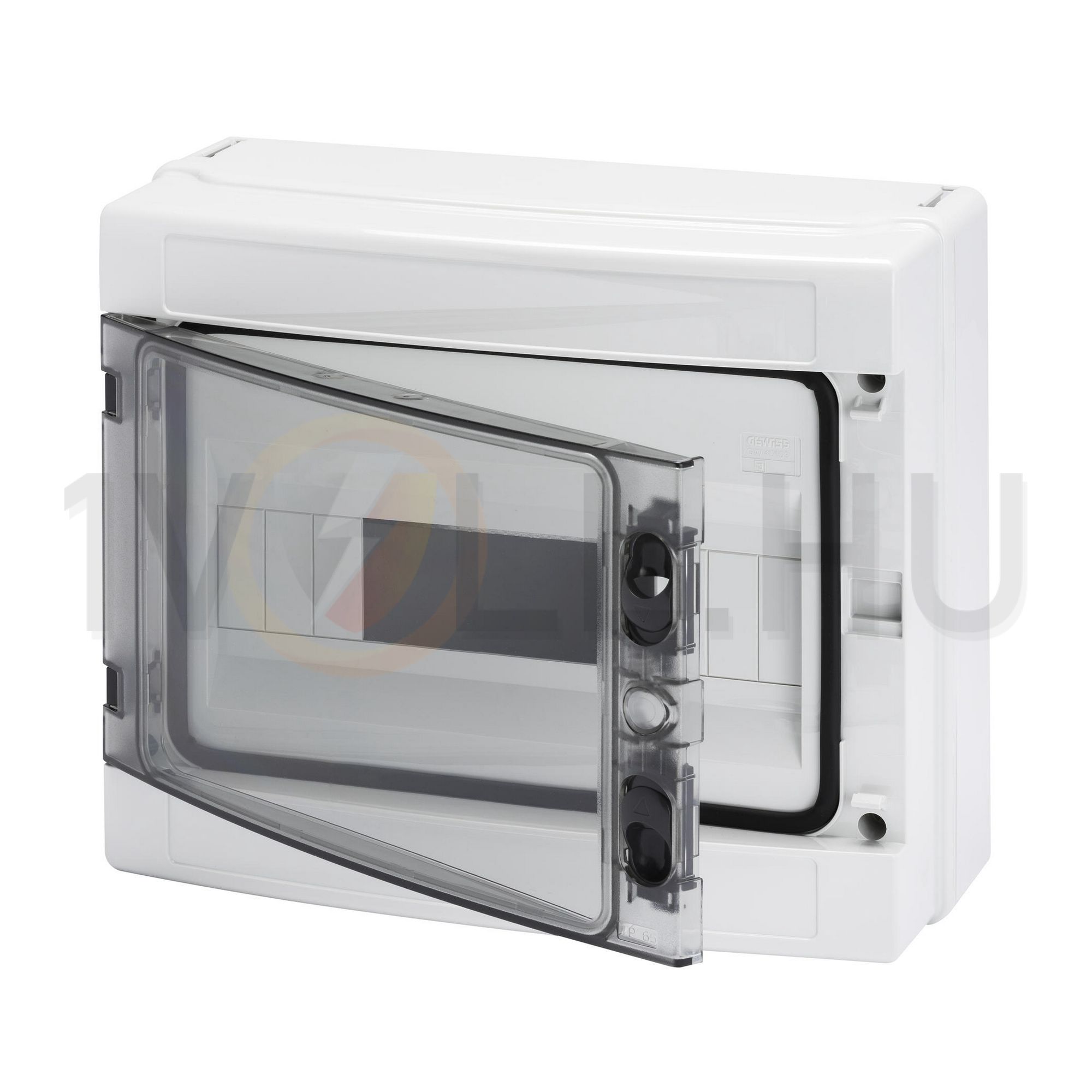 Kiselosztó PE/N UV-álló DC1000V 1x 12M falonkívüli szürke IP65 átlátszó kivágott 40CDK GEWISS - GW40103BS