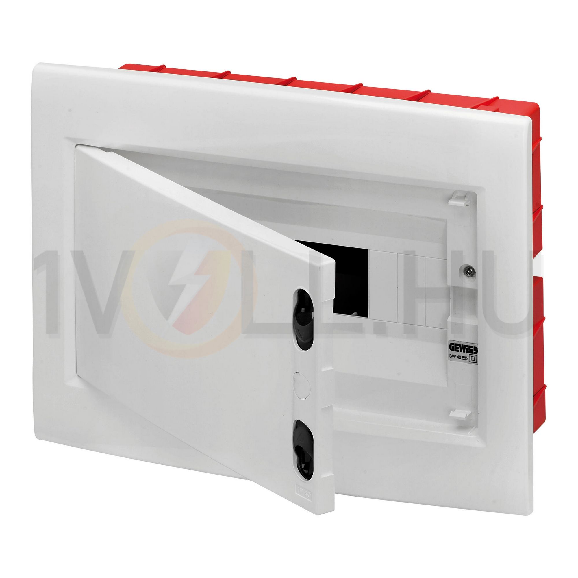 Kiselosztó PE/N műanyag 1x 18M süllyesztett fehér IP40 teli ajtó 40CDi GEWISS - GW40888BS