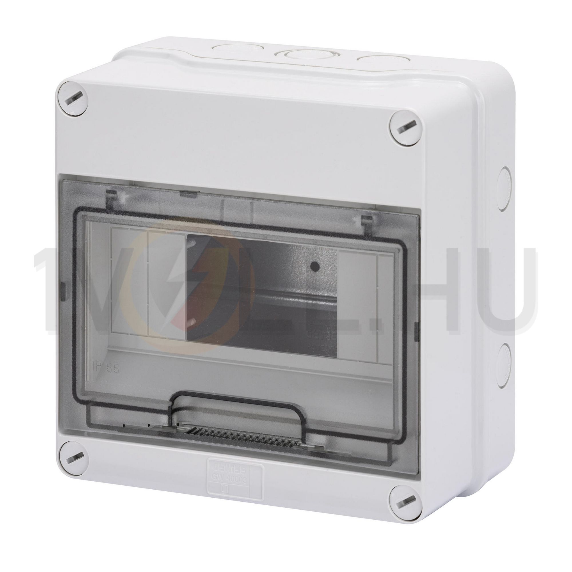 Kiselosztó PE/N sín nélkül UV-álló DC1000V 1x 8M falonkívüli szürke IP55 átlátszó 40CD GEWISS - GW40003