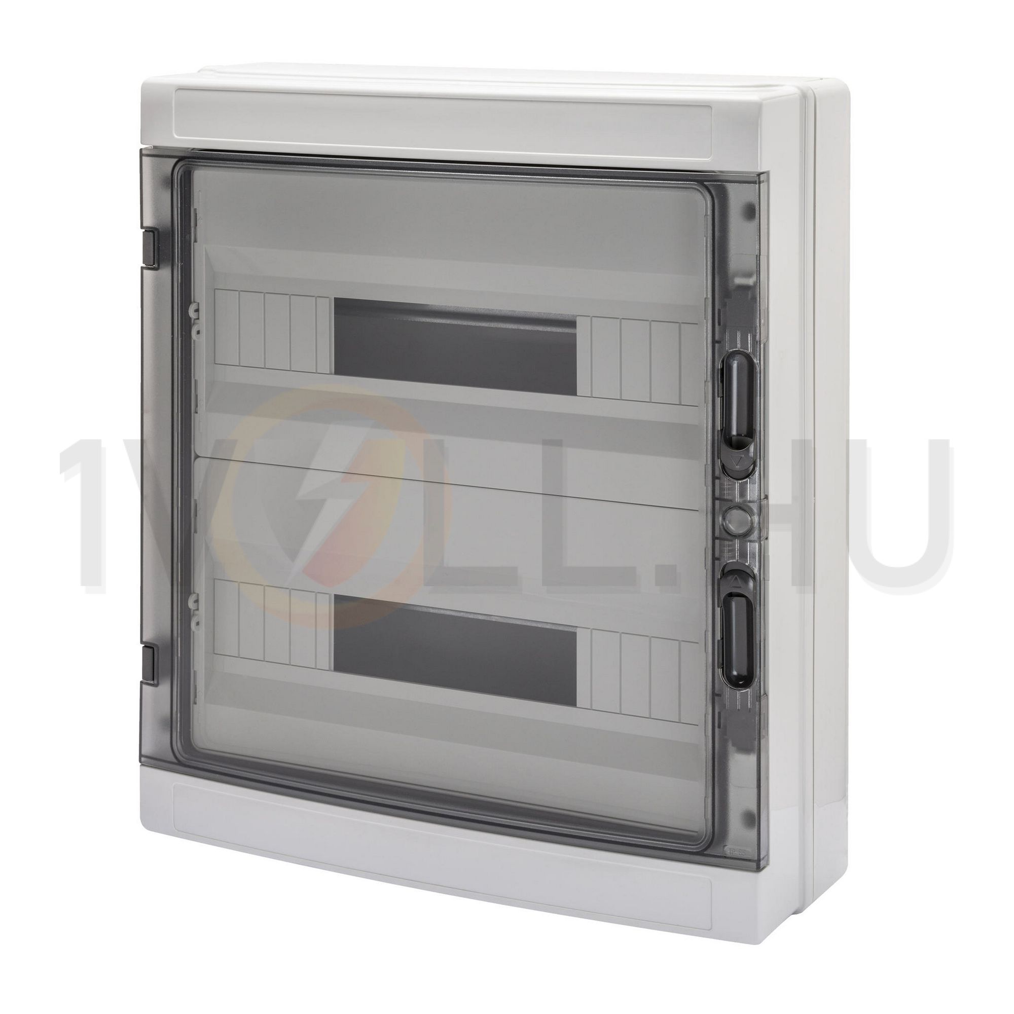 Kiselosztó PE/N UV-álló DC1000V 2x 18M falonkívüli szürke IP65 átlátszó kivágott 40CDK GEWISS - GW40107BS