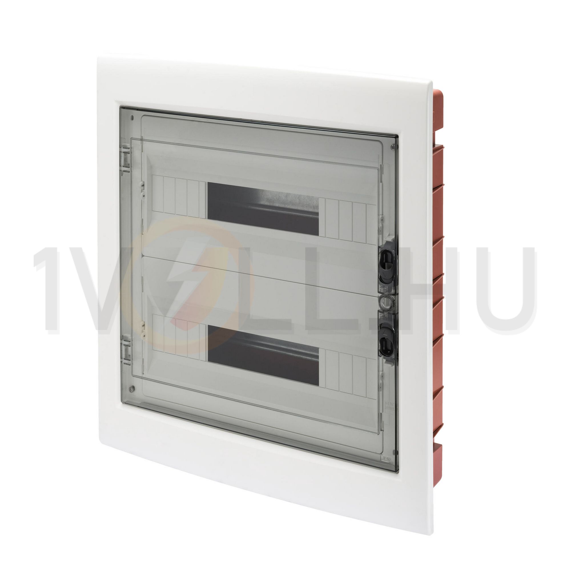 Kiselosztó PE/N műanyag 2x 18M süllyesztett fehér IP40 átlátszó kivágott ajtó 40CDi GEWISS - GW40609BS