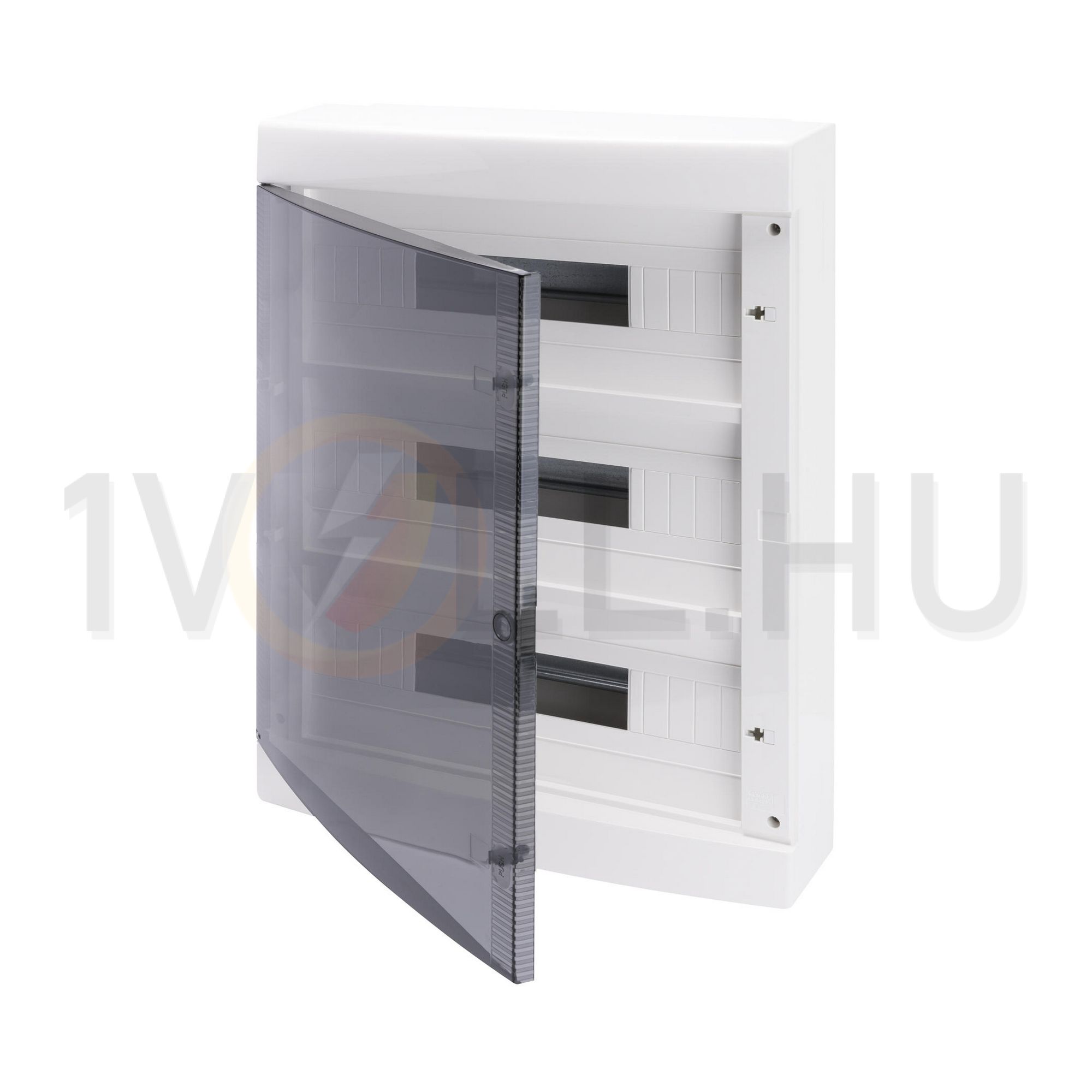 Kiselosztó PE/N műanyag 3x 18M falonkívüli fehér IP40 átlátszó kivágott ajtó 40CD GEWISS - GW40051BD