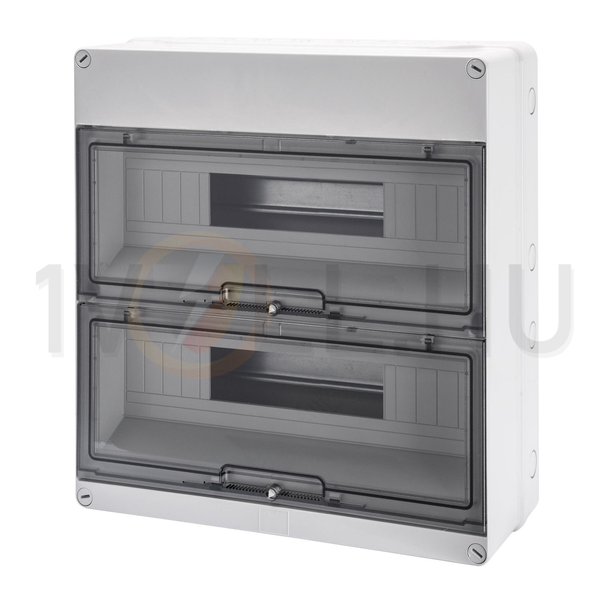 Kiselosztó PE/N sín nélkül UV-álló DC1000V 2x 18M falonkívüli szürke IP55 átlátszó 40CD GEWISS - GW40009