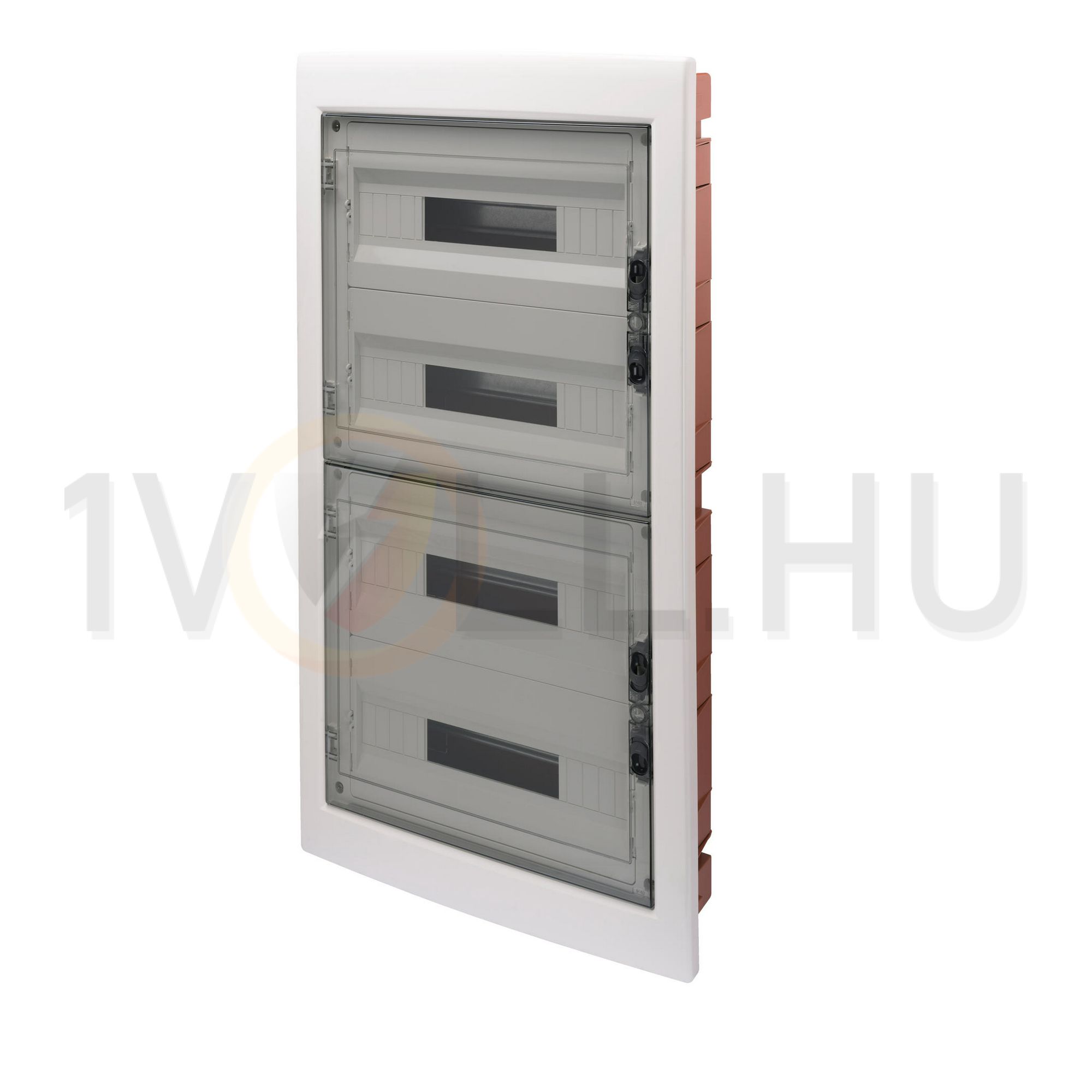 Kiselosztó 2db PE/N műanyag 4x 18M süllyesztett fehér IP40 átlátszó kivágott ajtó 40CDi GEWISS - GW40611BD