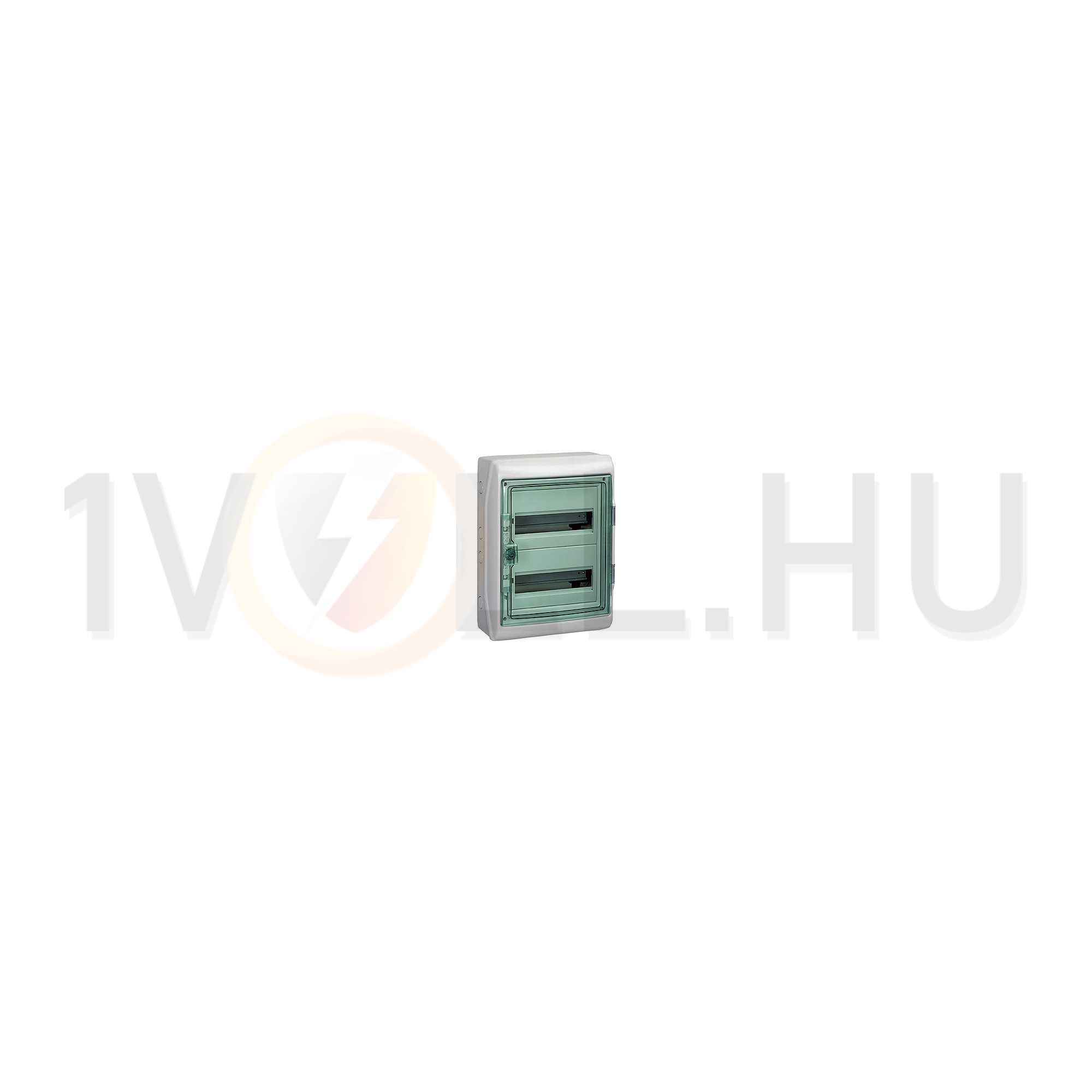 Kiselosztó PE/N-sínnel műanyag 2x 12M falonkívüli szürke IP65 átlátszó ajtó Kaedra Schneider - 13433