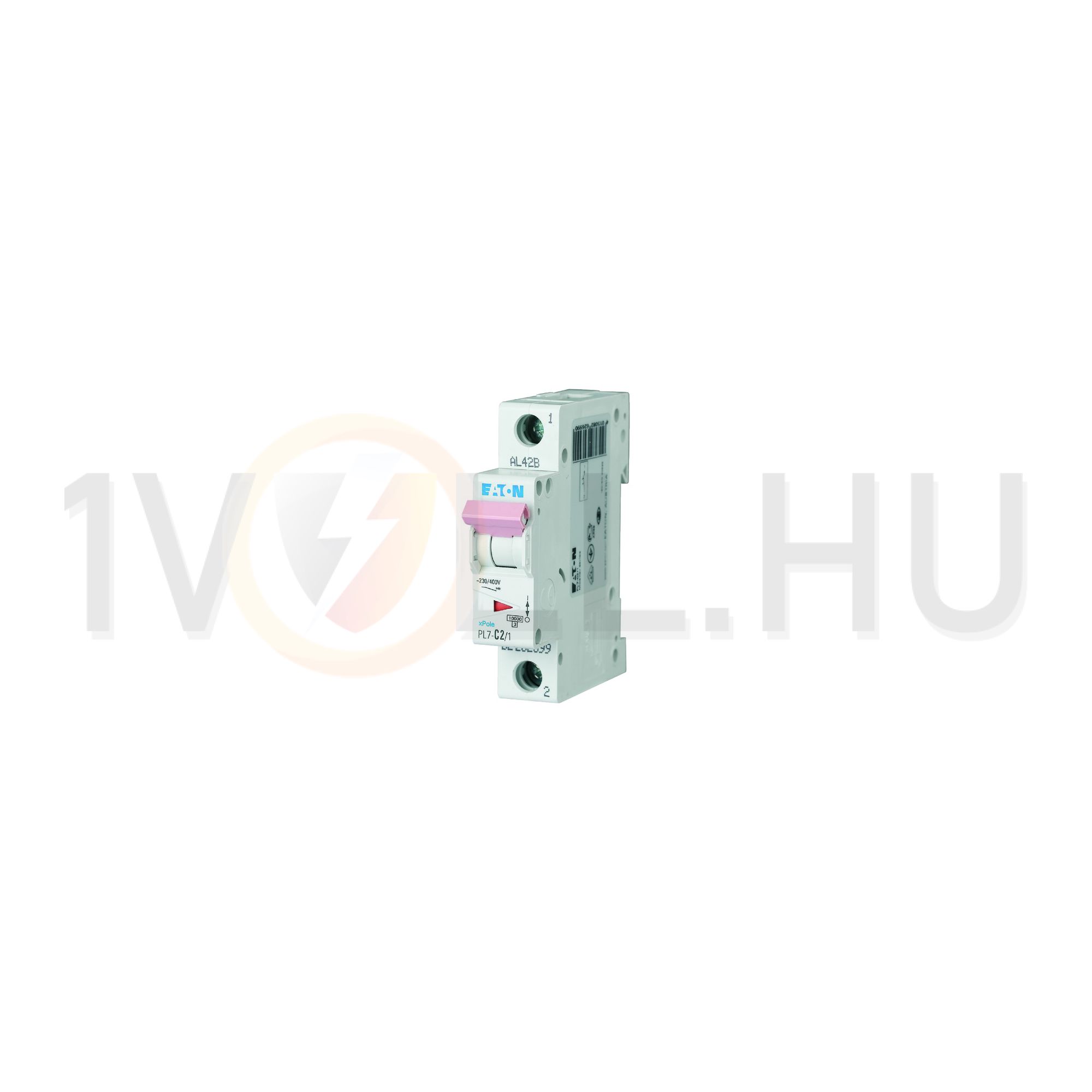 Kismegszakító 1P 2A C-jelleg 230V AC 10kA/60898 PL7-C2/1 EATON - 262699