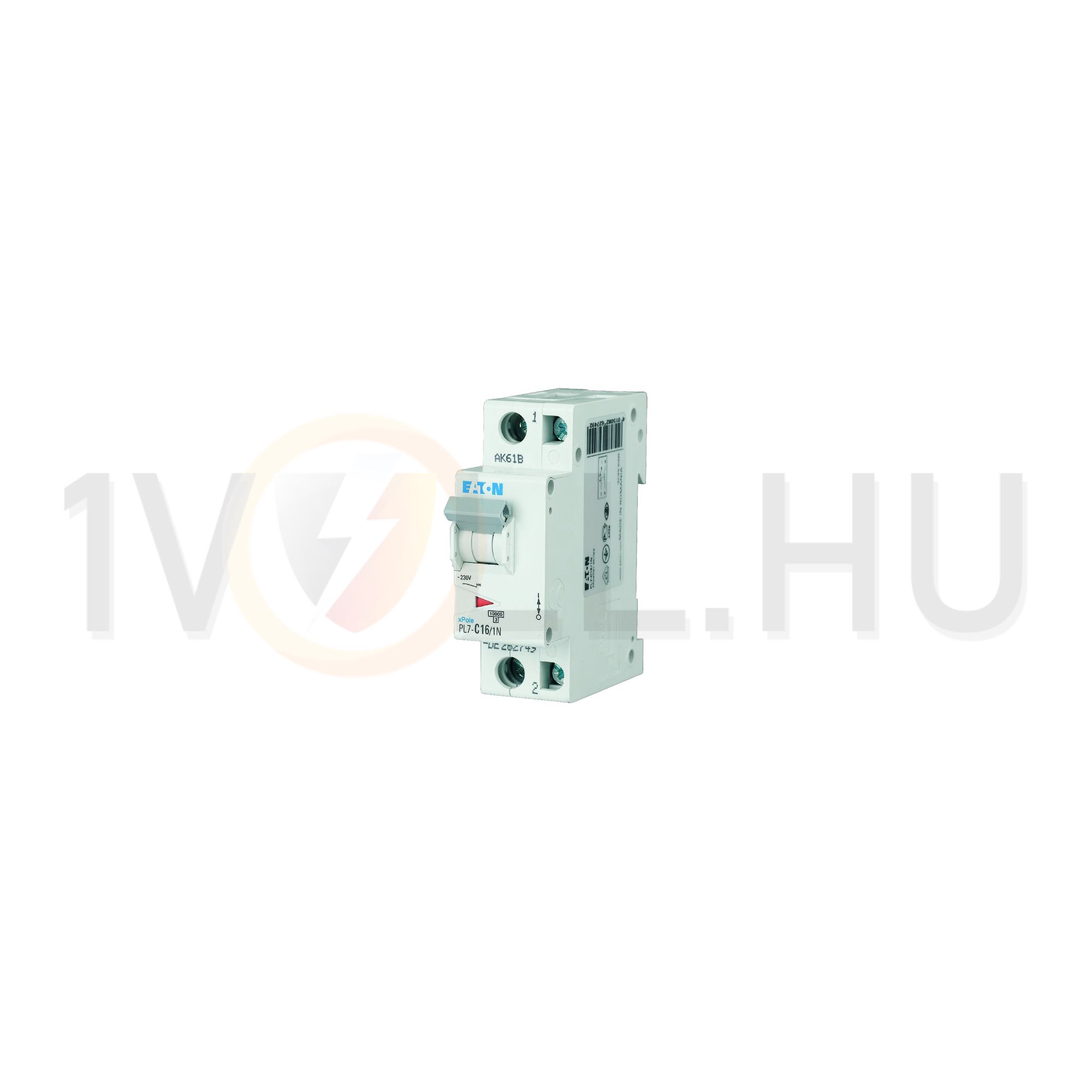 Kismegszakító 1P+N 16A C-jelleg 230V AC 10kA/60898 PL7-C16/1N EATON - 262749