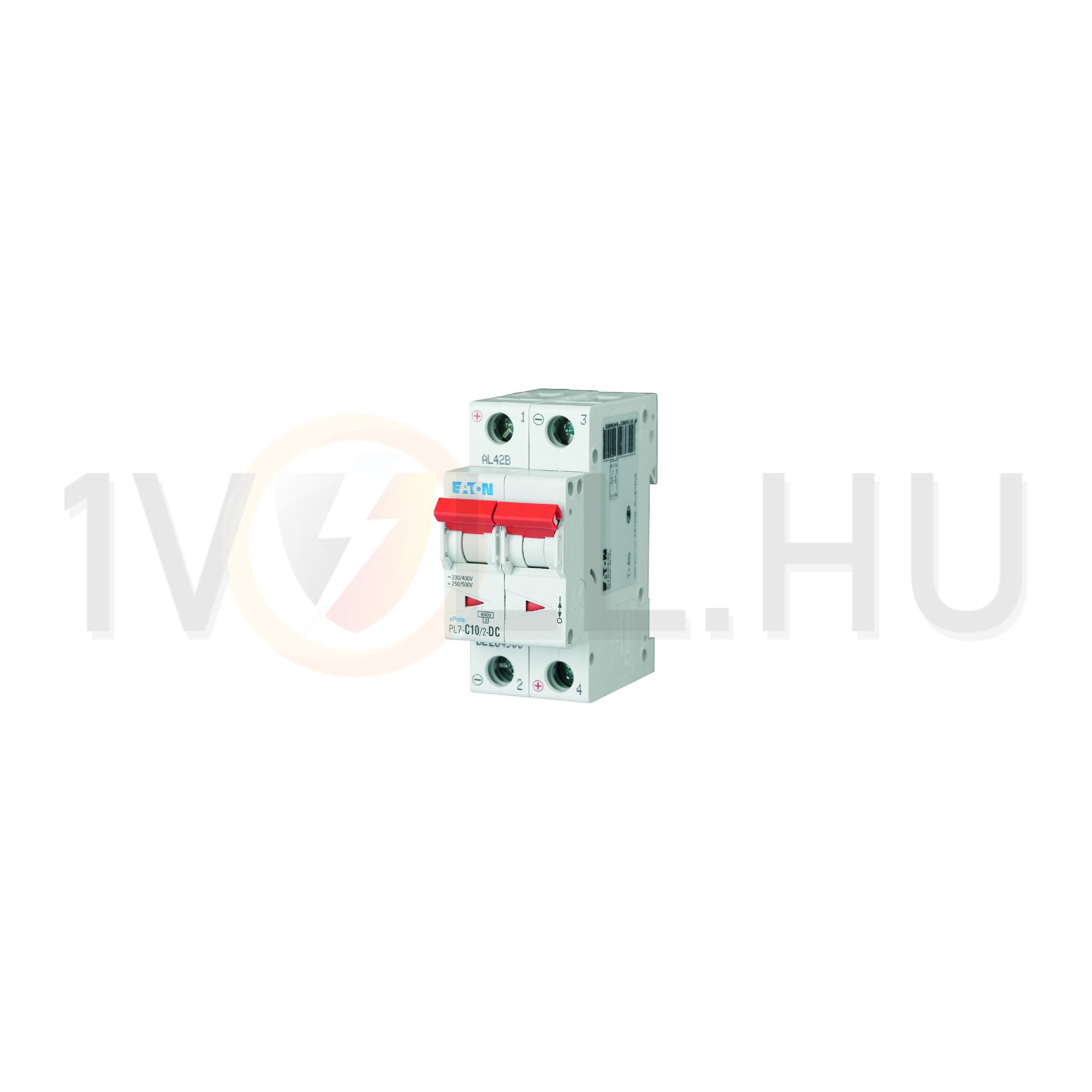 Kismegszakító 2P 10A C-jelleg 48V DC 10kA/60898 PL7-C10/2-DC EATON - 264900