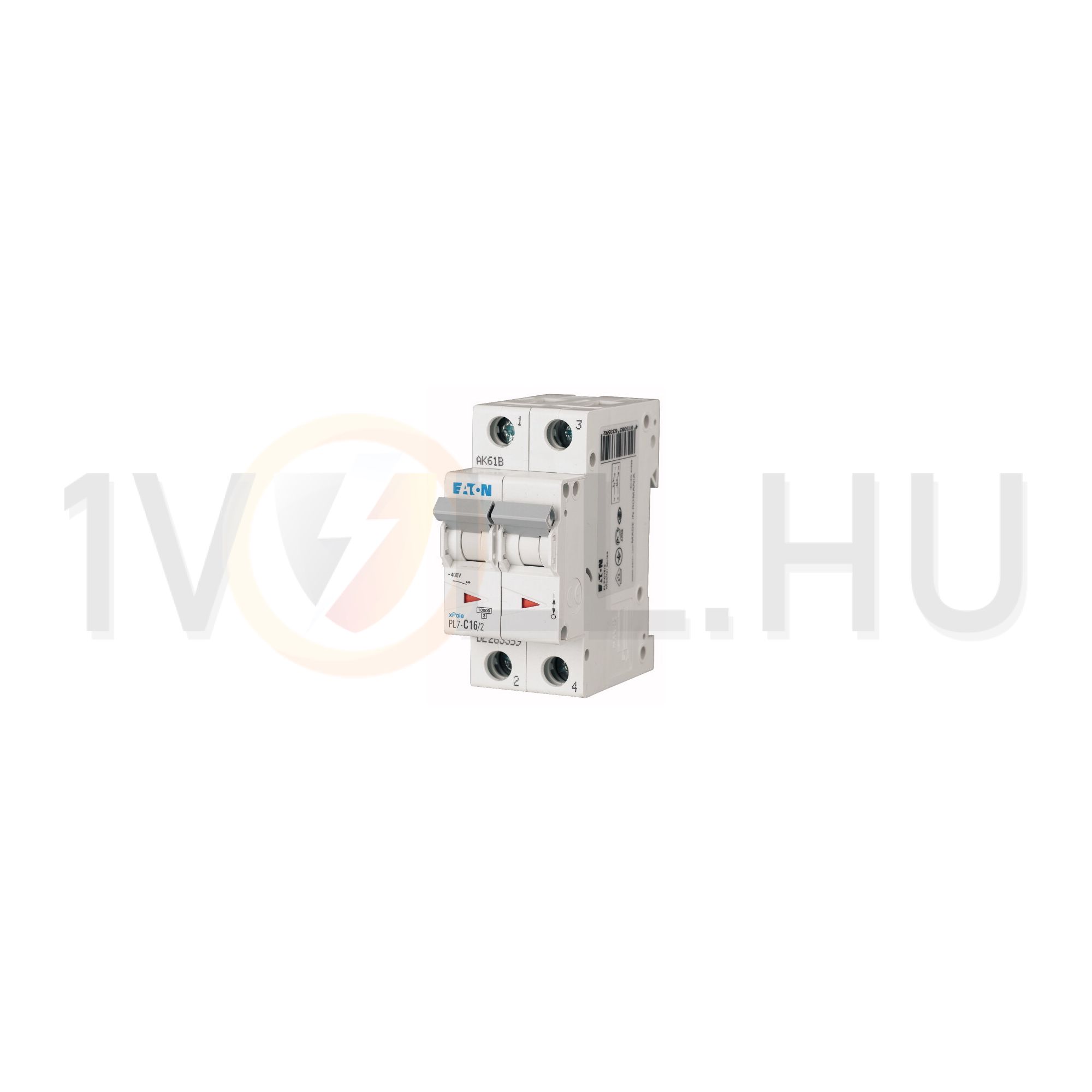 Kismegszakító 2P 16A C-jelleg 400V AC 10kA/60898 PL7-C16/2 EATON - 263359