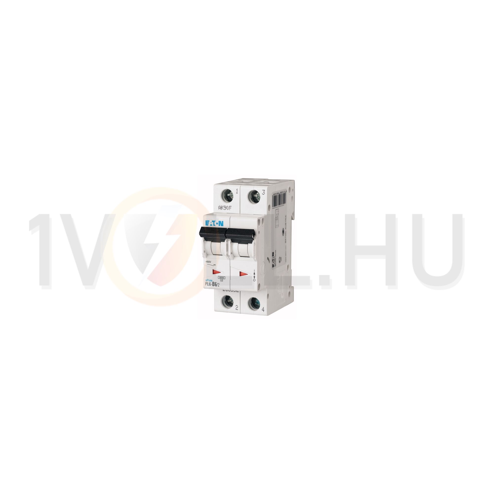 Kismegszakító 2P 6A C-jelleg 400V AC 6kA/60898 2M PL6-C6/2 EATON - 286564