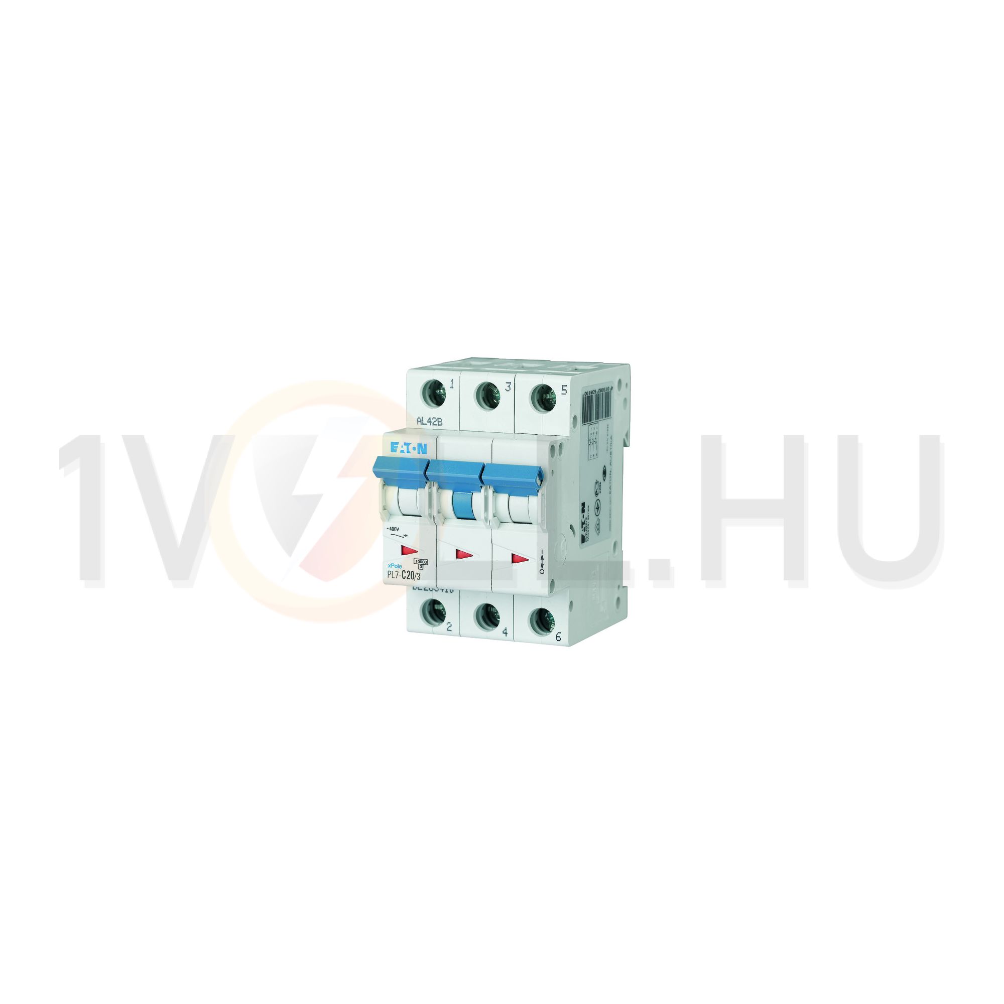 Kismegszakító 3P 20A C-jelleg 400V AC 10kA/60898 PL7-C20/3 EATON - 263410