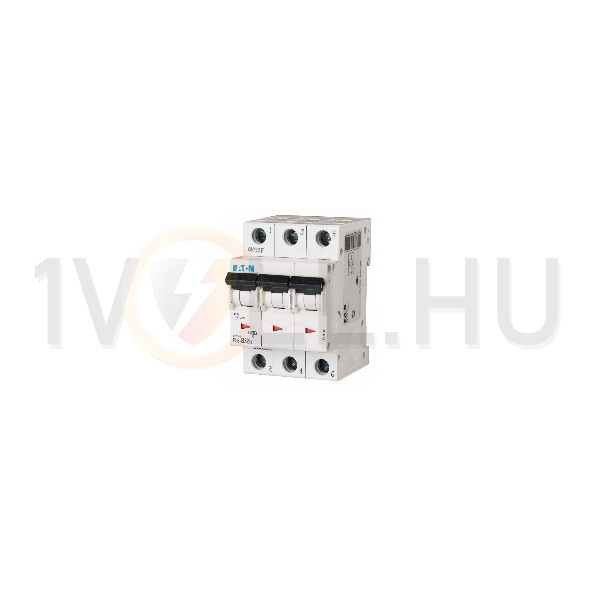 Kismegszakító 3P 32A C-jelleg 400V AC 6kA/60898 3M PL6-C32/3 EATON - 286604