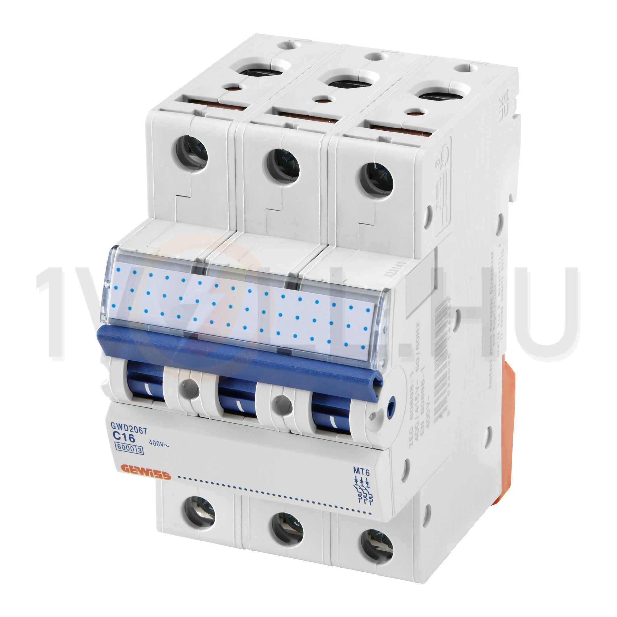 Kismegszakító 3P 40A C-jelleg 400V AC 6kA/60898 6kA/60947 3M MT6 GEWISS - GWD2071