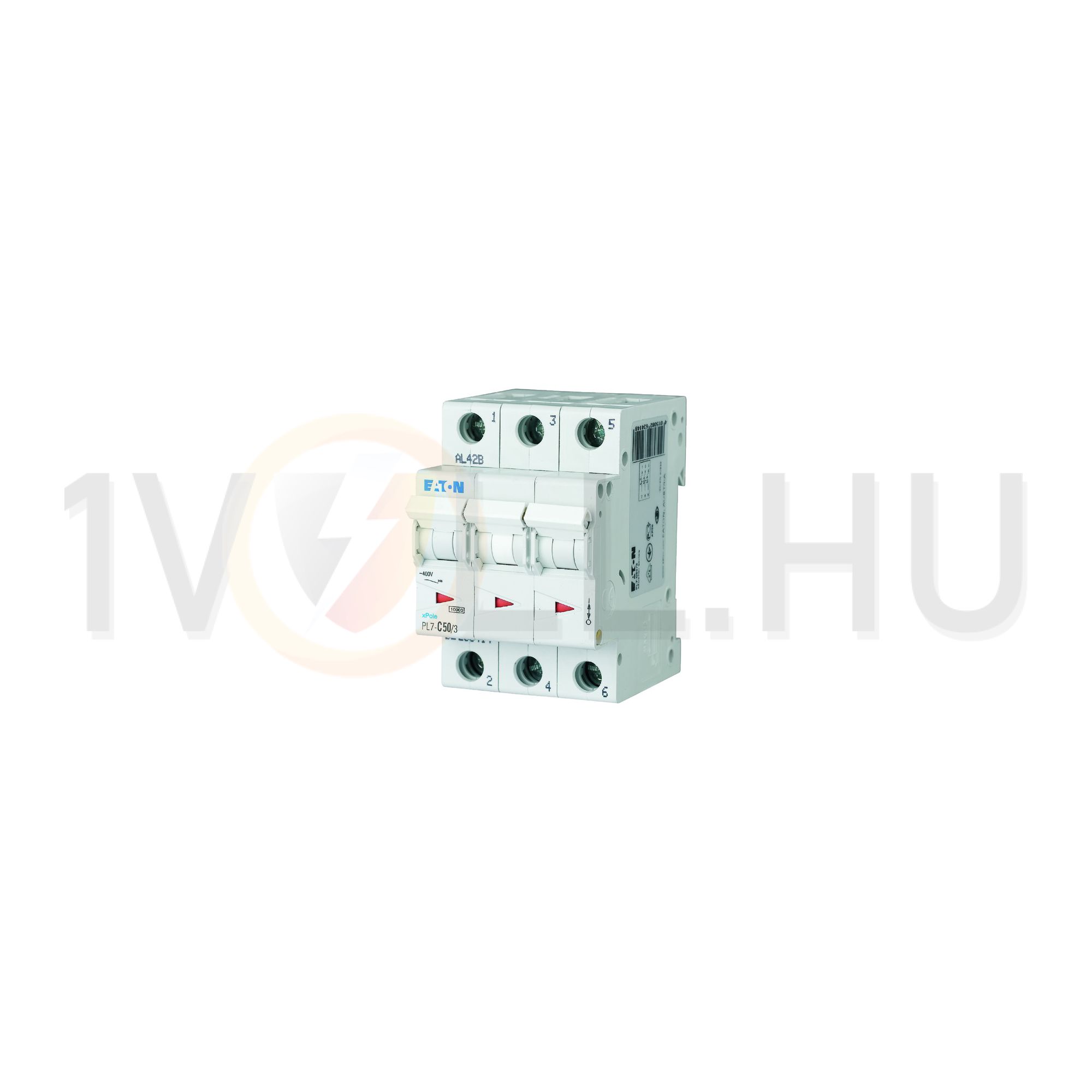 Kismegszakító 3P 50A C-jelleg 400V AC 10kA/60898 PL7-C50/3 EATON - 263414