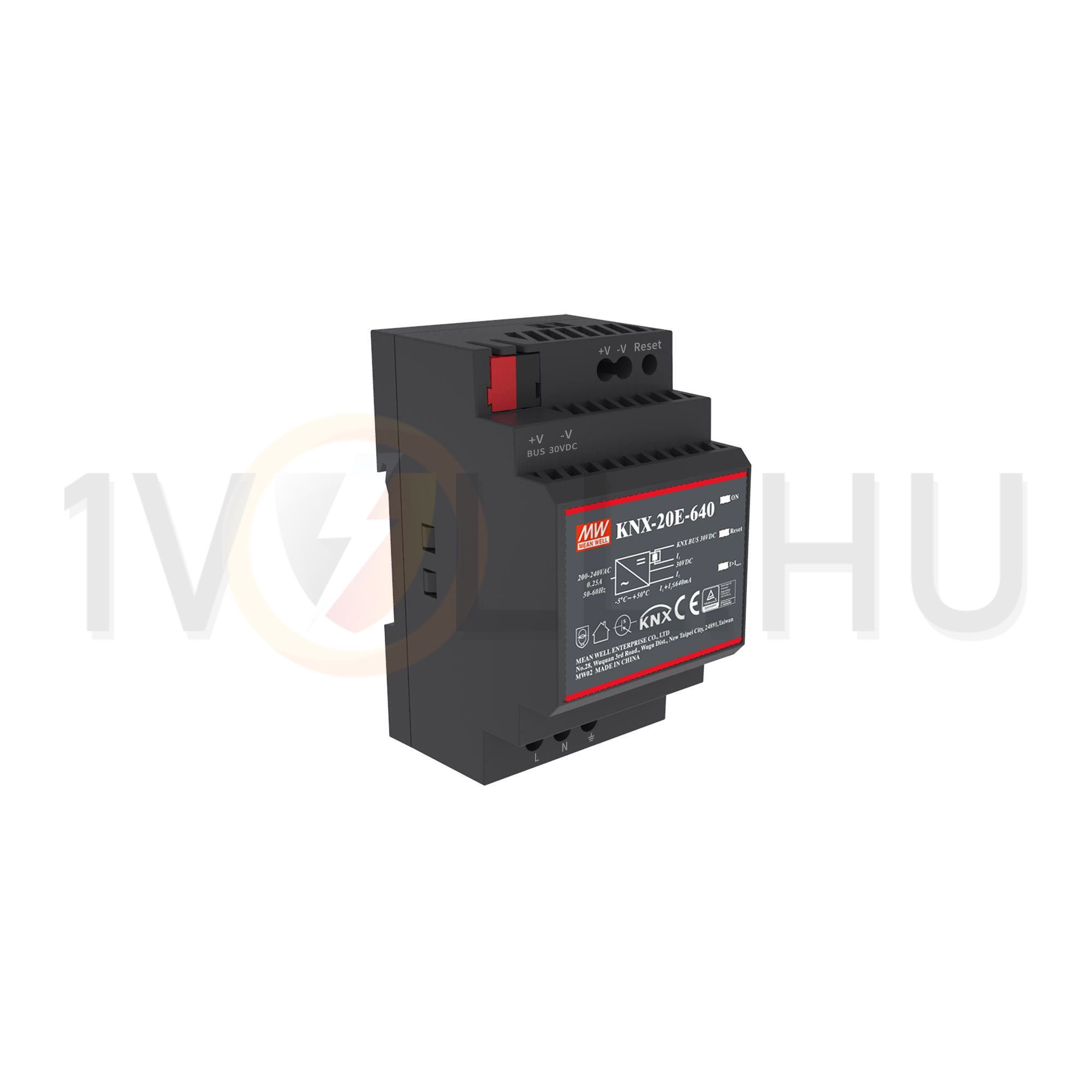 KNX tápegység 3M kalapsínre 30V 640mA-max. MeanWell - KNX-20E-640