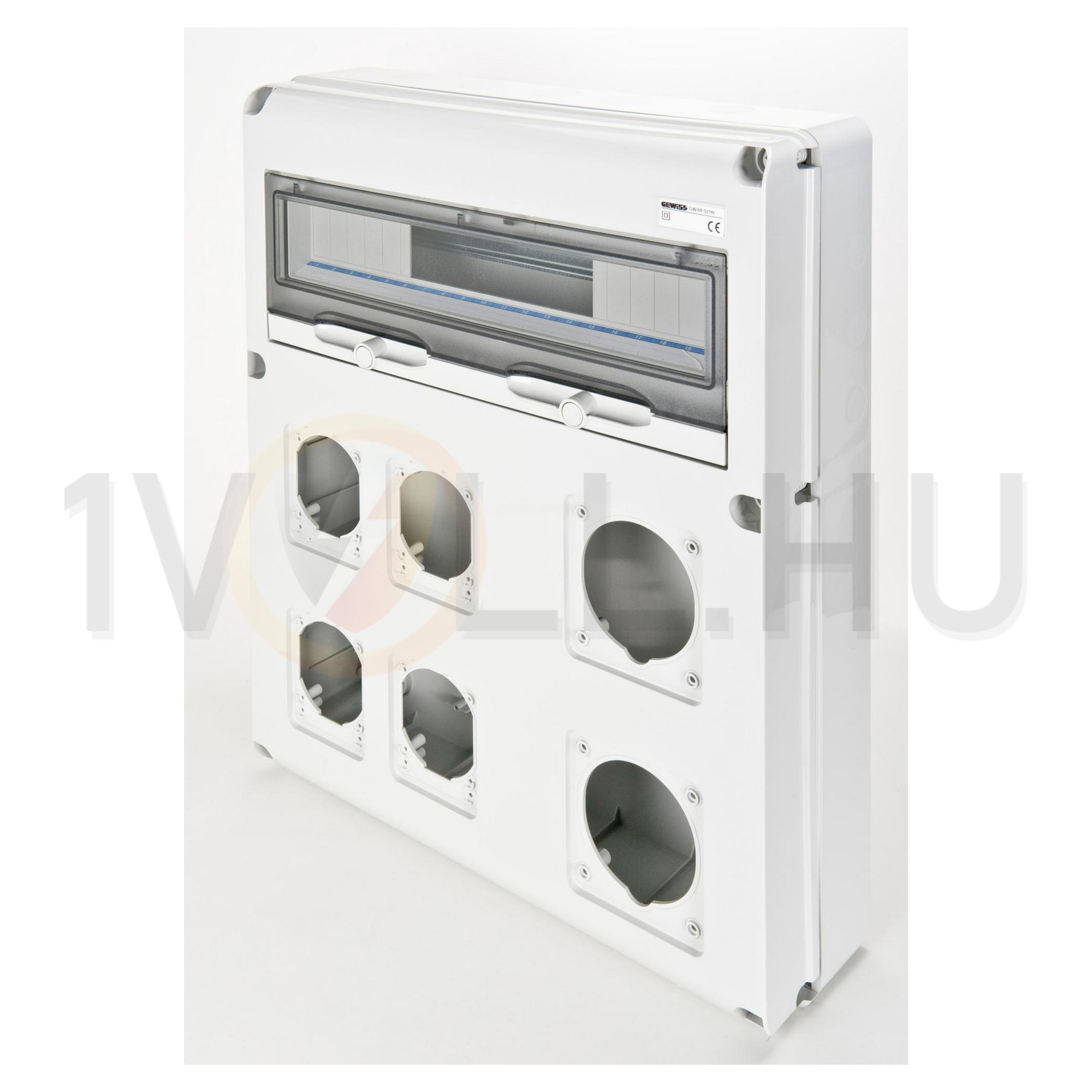 Dugaszoló kiselosztó 63A/400V 20M 2x63A+4x16A-dugaljhely műanyag fali IP65 szürke 68Q-DIN GEWISS - GW68021N