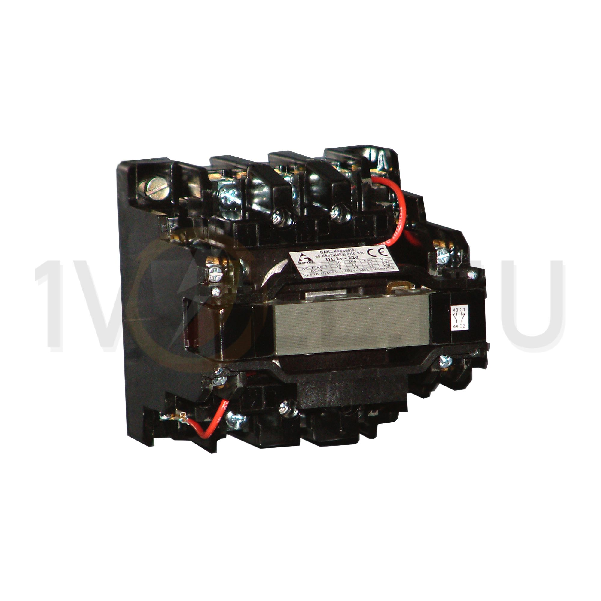 Kontaktor (mágnesk) 22kW/400VAC-3 3Z 220-230V50Hz 2z 2ny csavaros DIL2V-22/D Ganz KK - 200-3851-650-DL